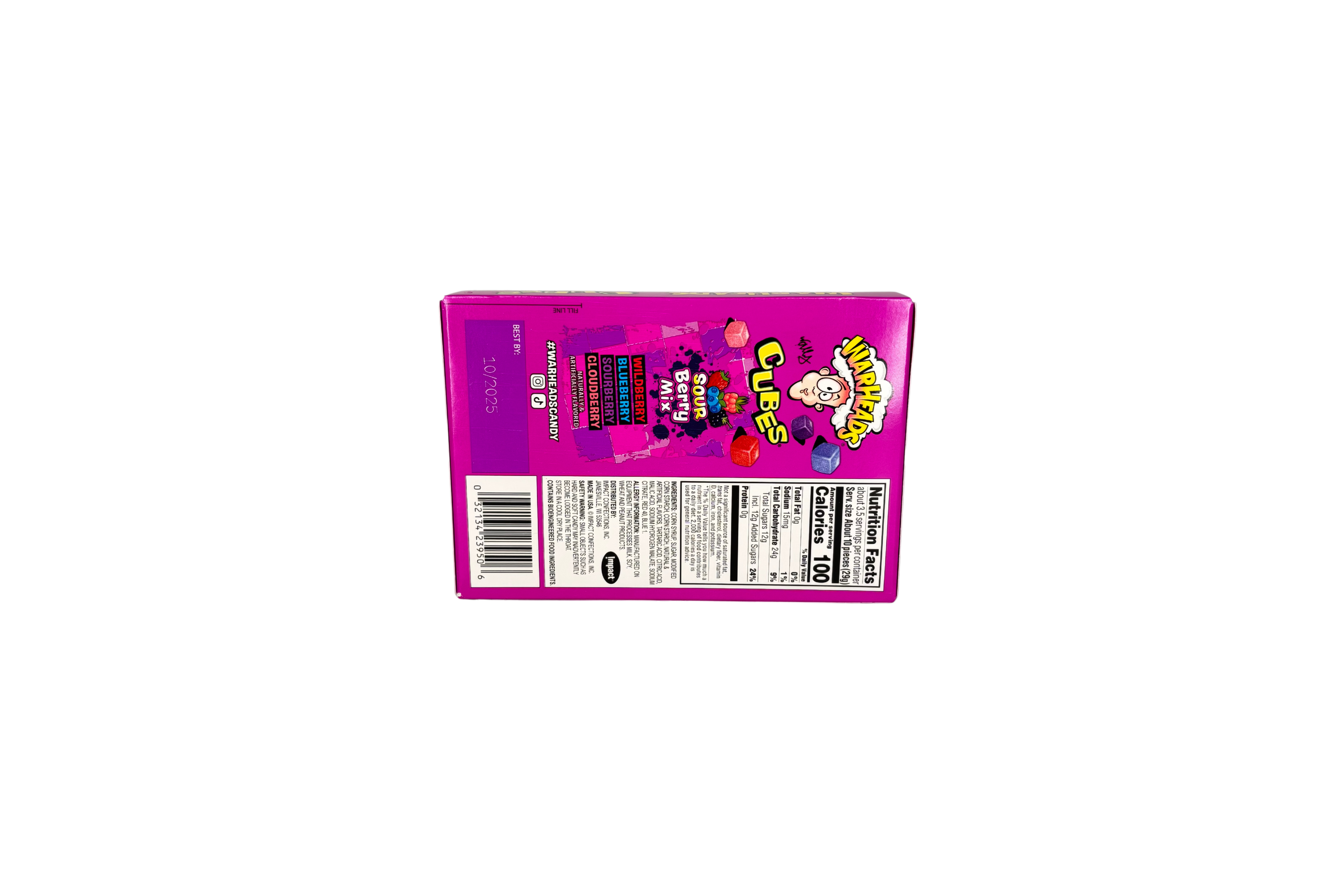 Warheads Cubes Sour Berry, VPE: 99g, VKE: 12x99g