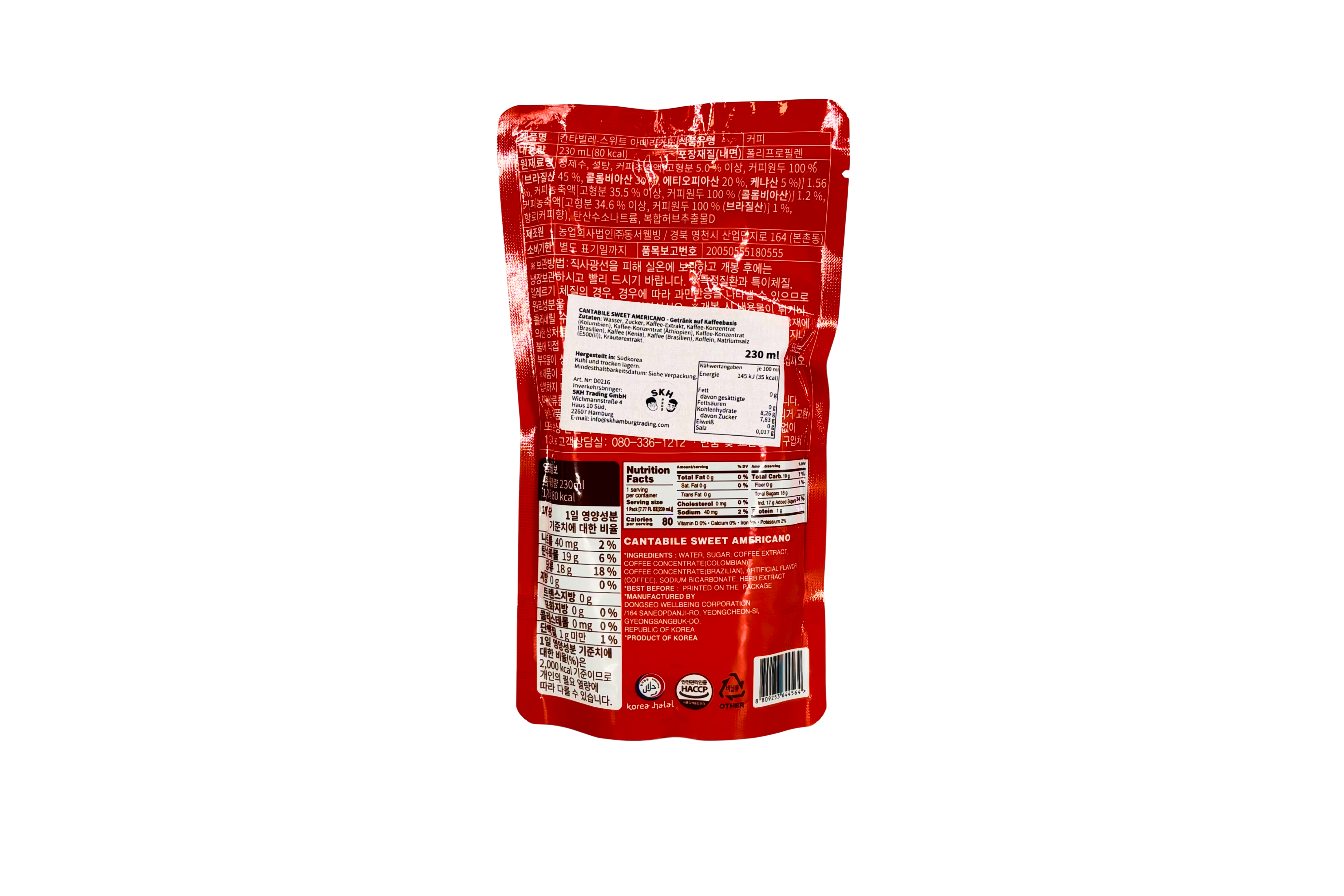 Cantabile Sweet Americano, VPE: 230ml, VKE: 10x230ml