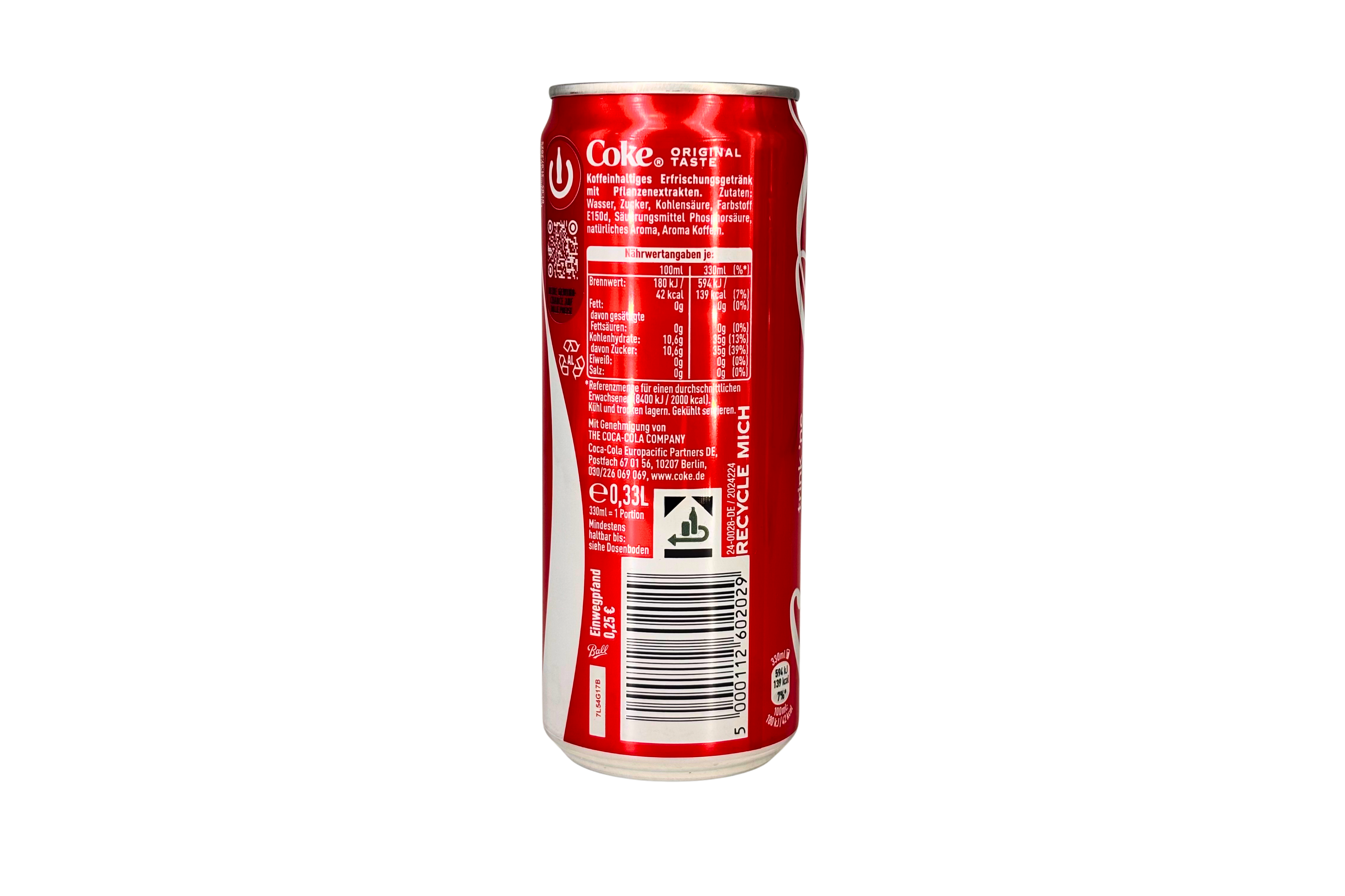Coca Cola Original Dose, VPE: 330ml, VKE: 24x330ml
