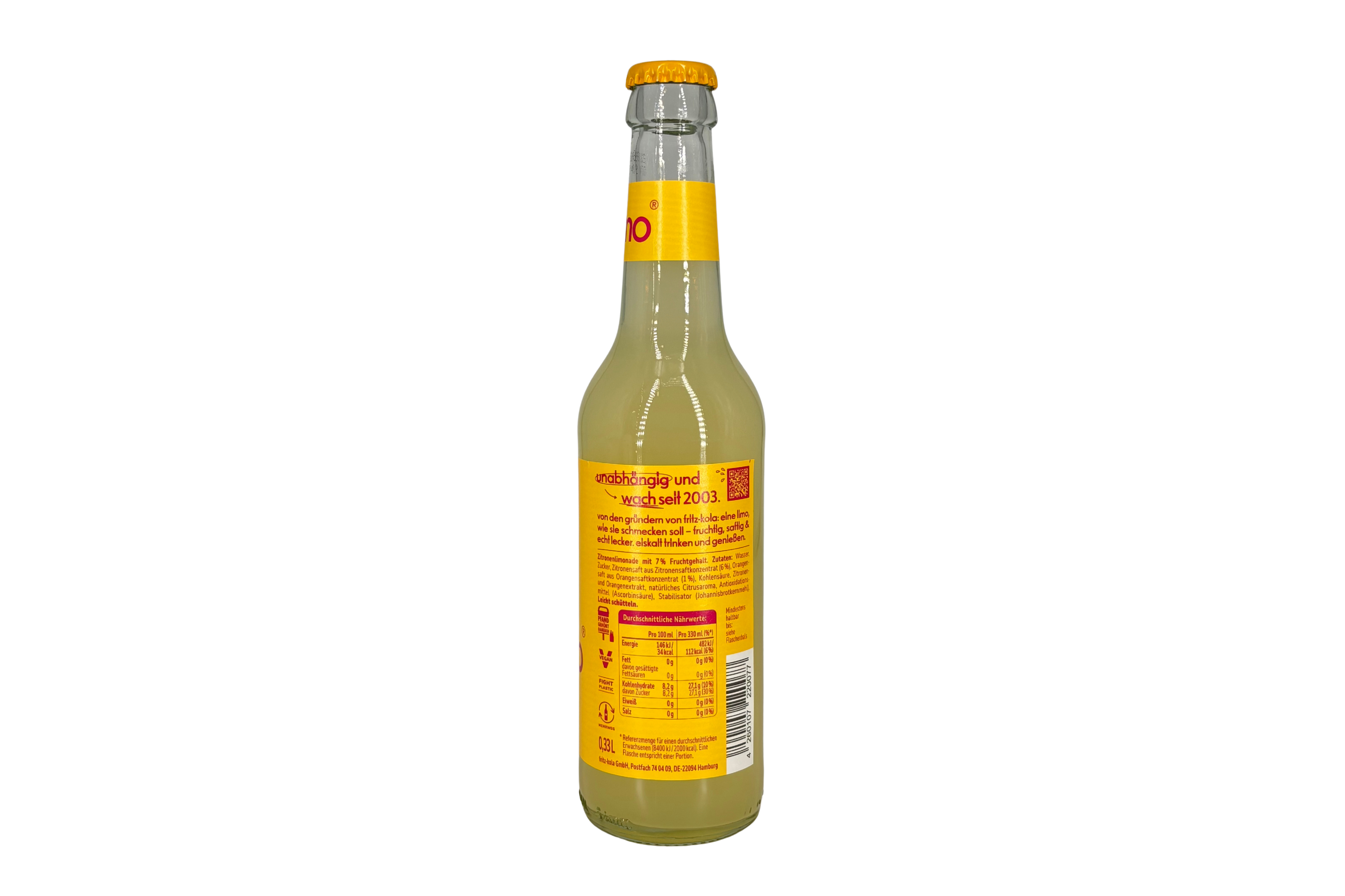 fritz-limo Fritz Zitrone, VPE: 330ml, VKE: 24x330ml