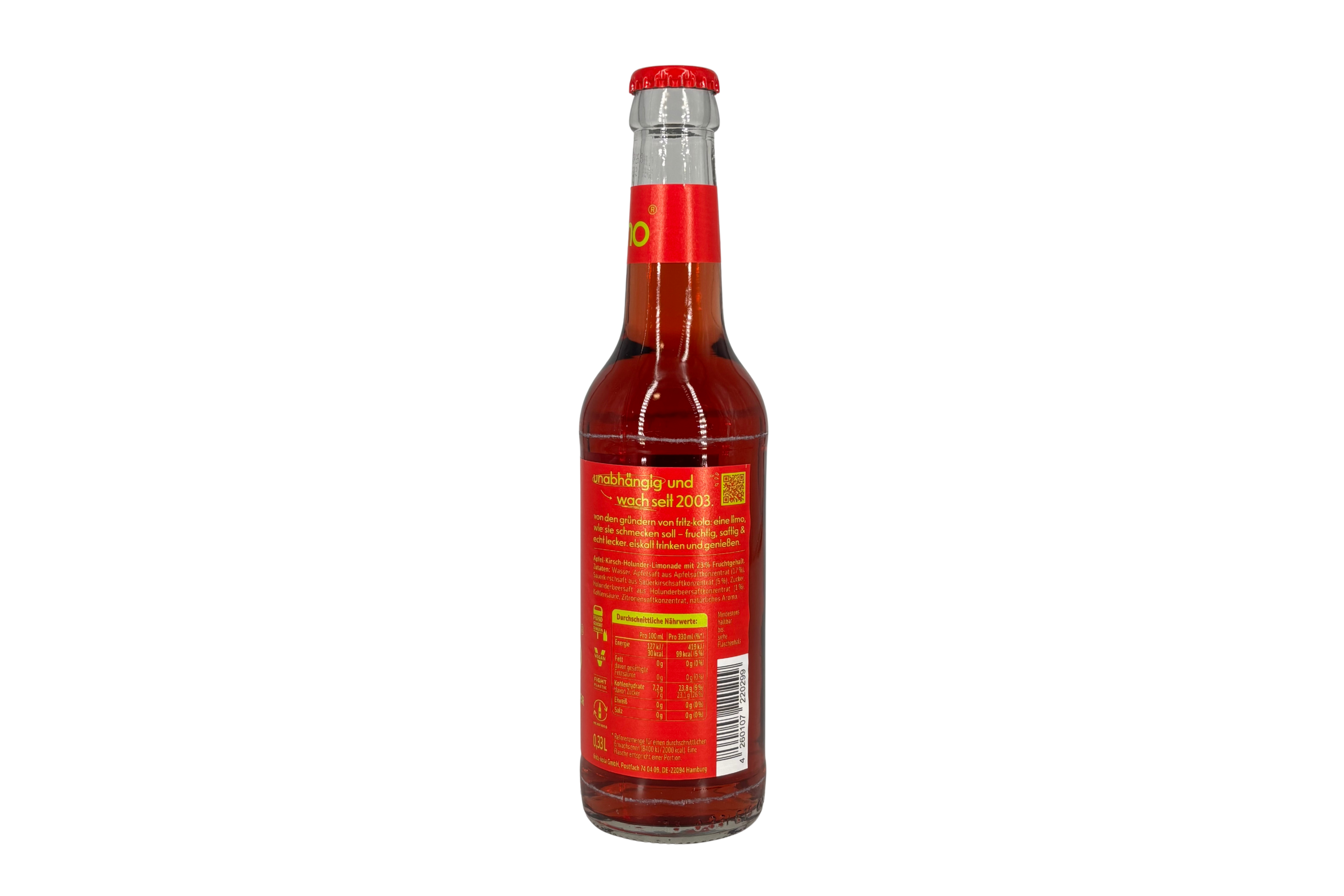 fritz-limo Fritz Apfel-Kirsch-Holunder, VPE: 330ml, VKE: 24x330ml