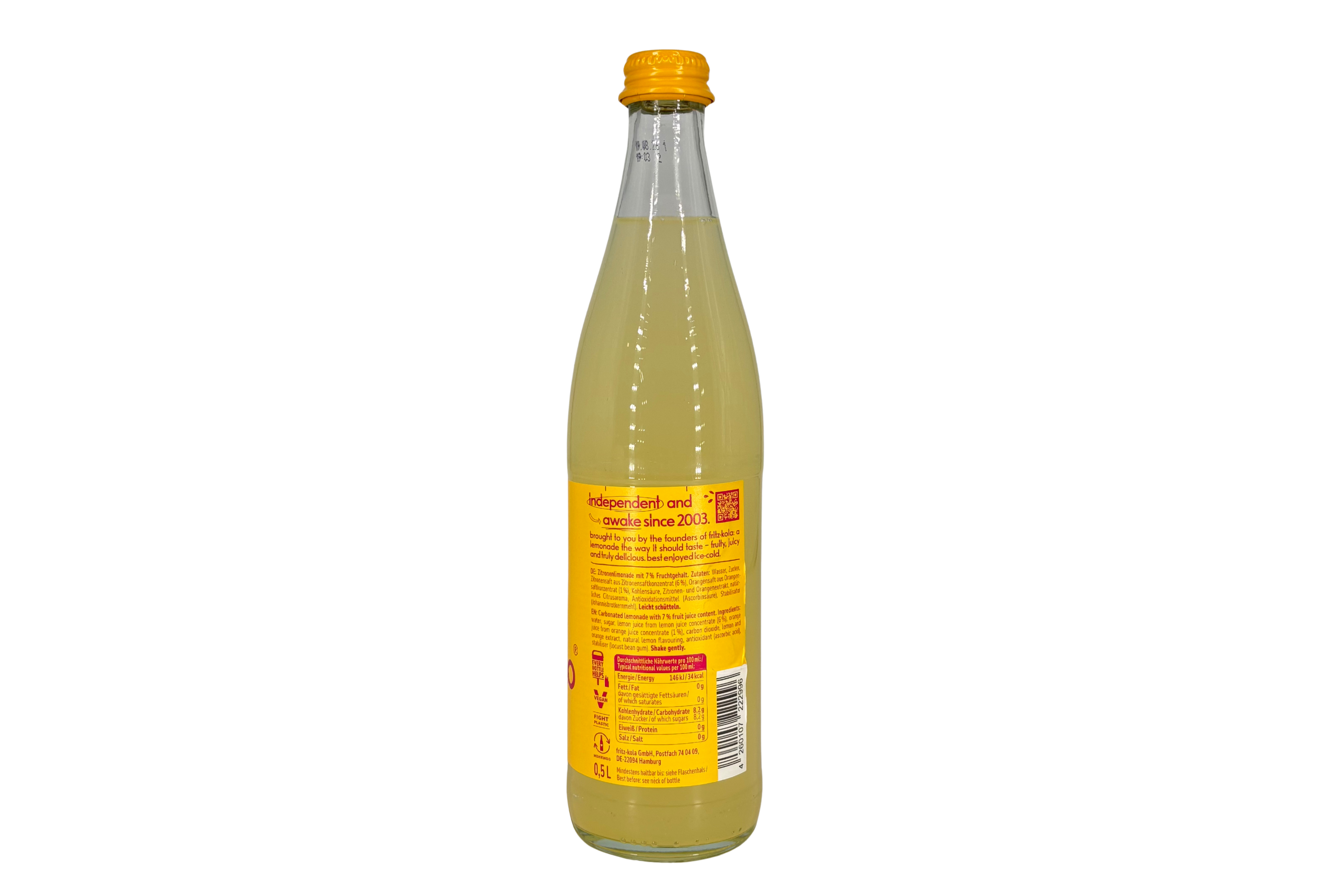 fritz-limo Fritz Zitrone, VPE: 500ml, VKE: 10x500ml