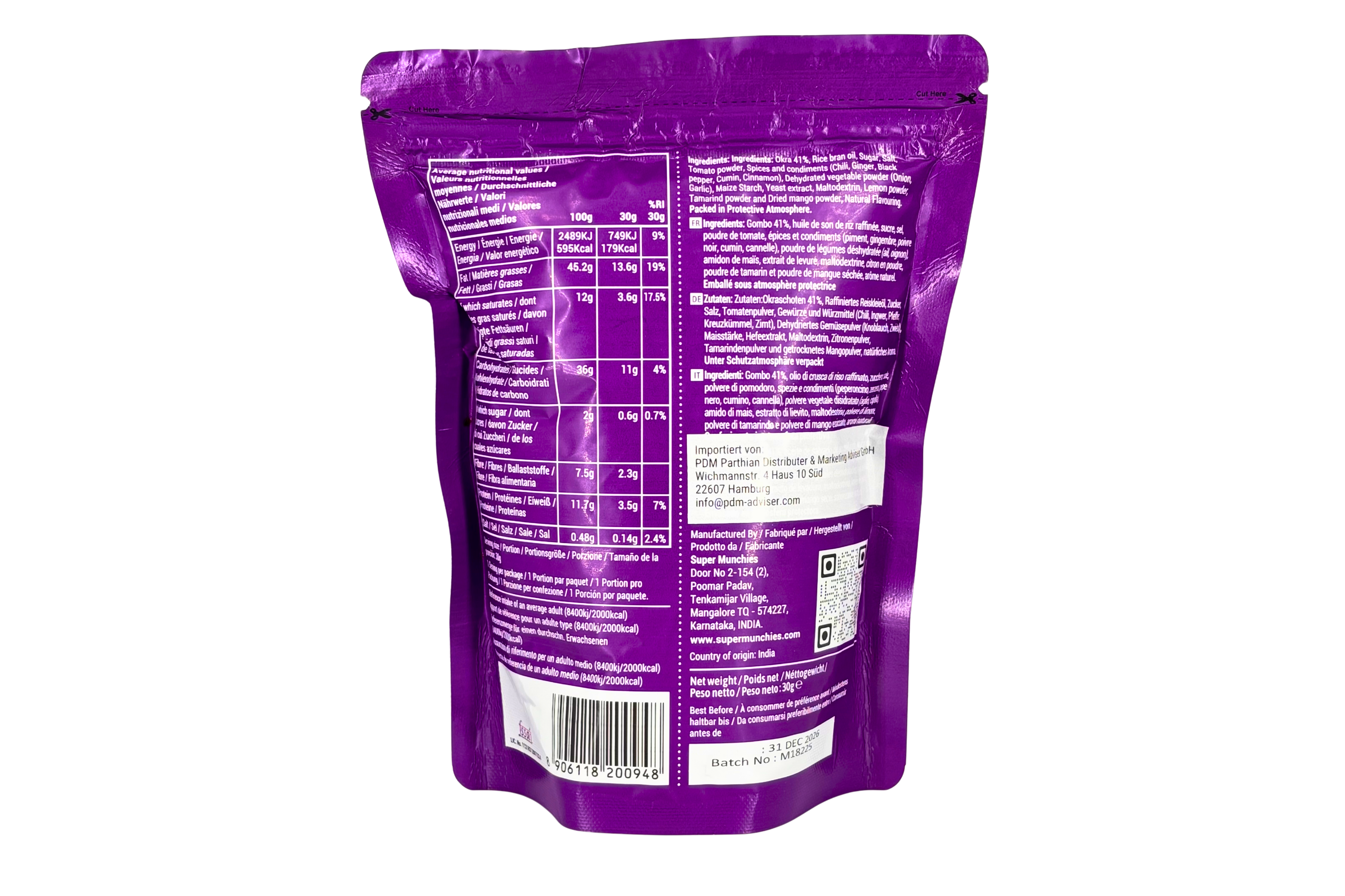 Super Munchies Masala Okra Chips, VPE: 30g, VKE: 30x30g