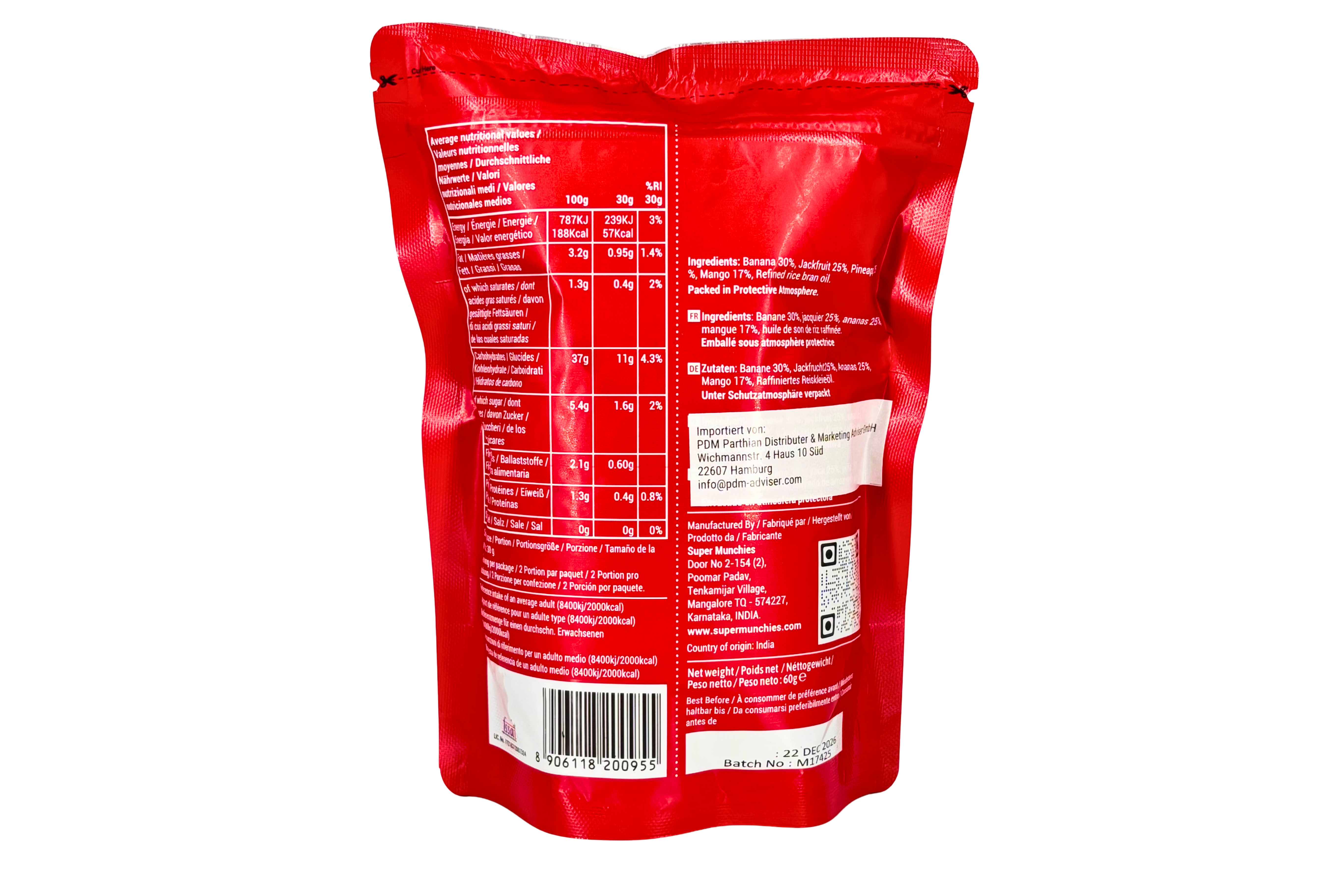 Super Munchies Mixed Fruit Chips, VPE: 60g, VKE: 30x60g