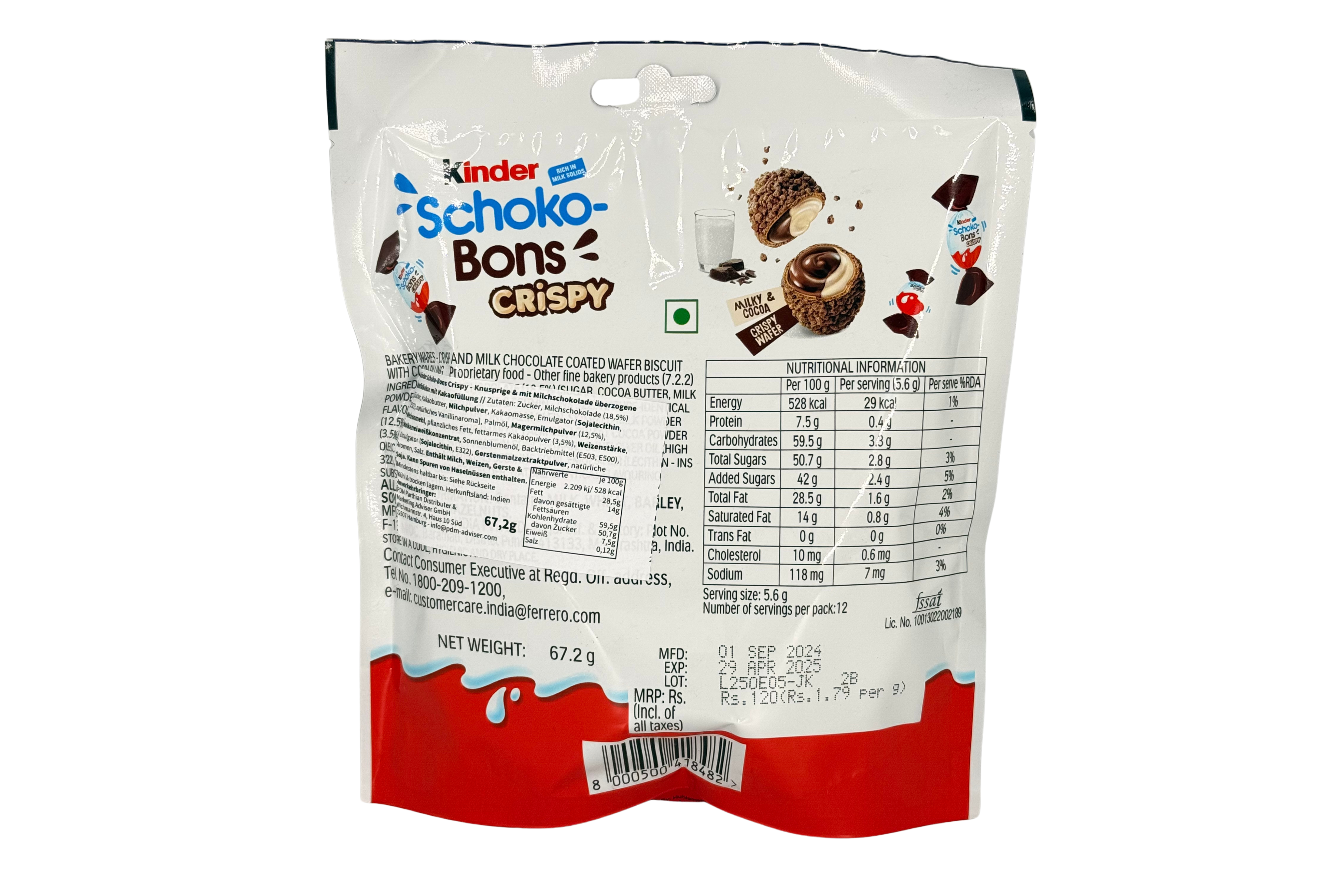 KINDER Schokobons Crispy, VPE: 67g, VKE: 12x67g