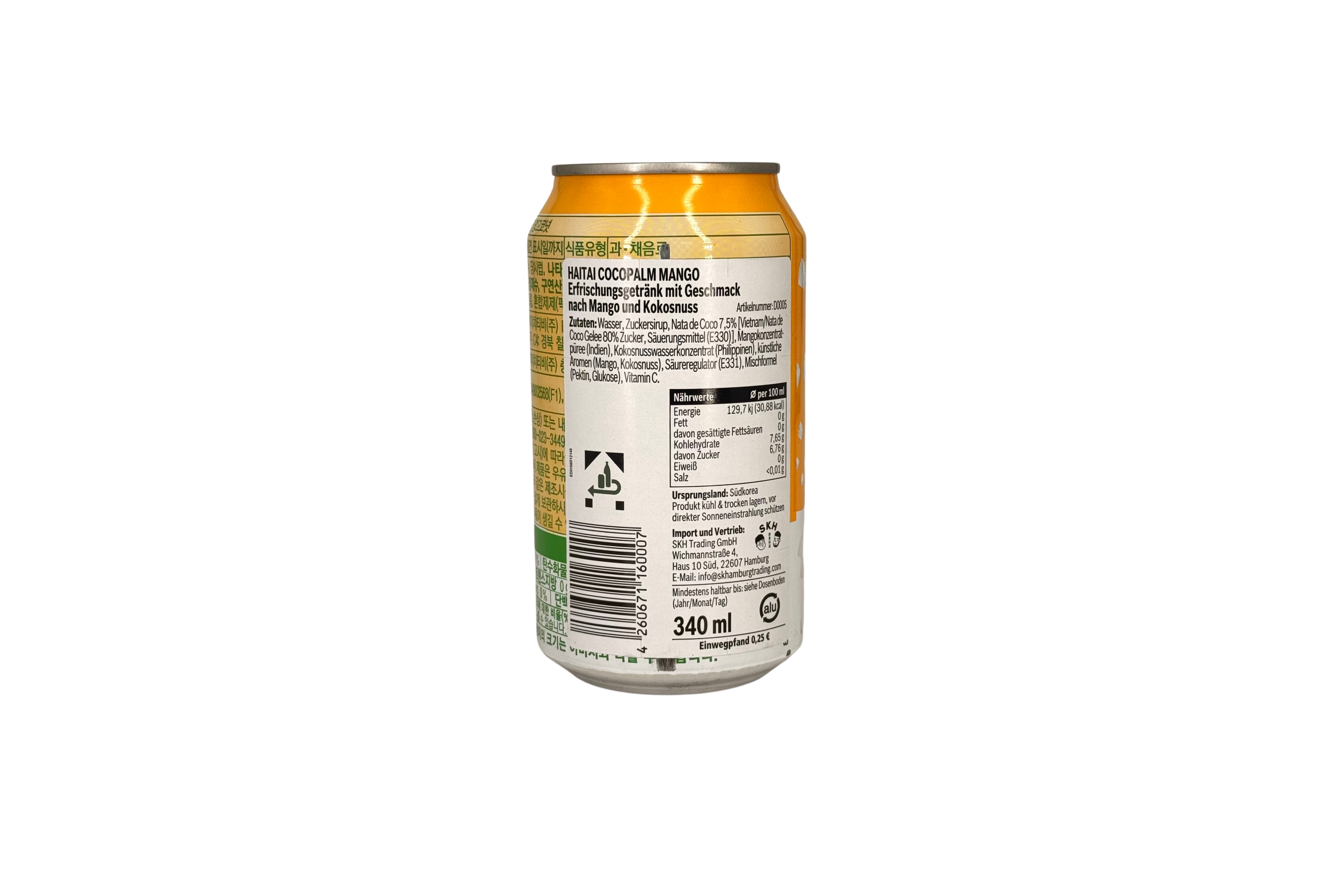 Haitai Cocopalm Mango, VPE: 340ml, VKE: 24x340ml