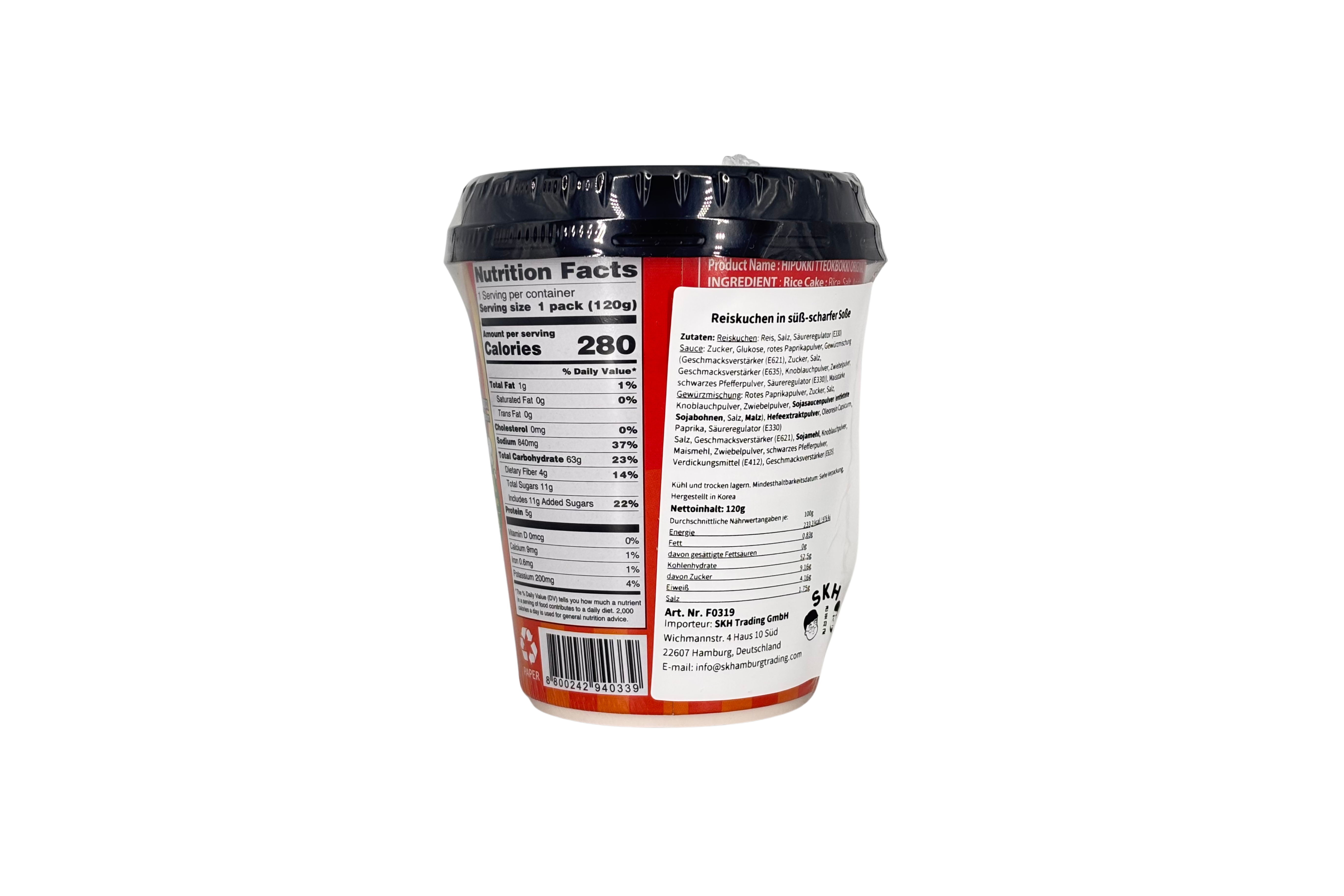 Delief Tteokbokki Cup Original Sweet & Spicy, VPE: 120g, VKE: 30x120g