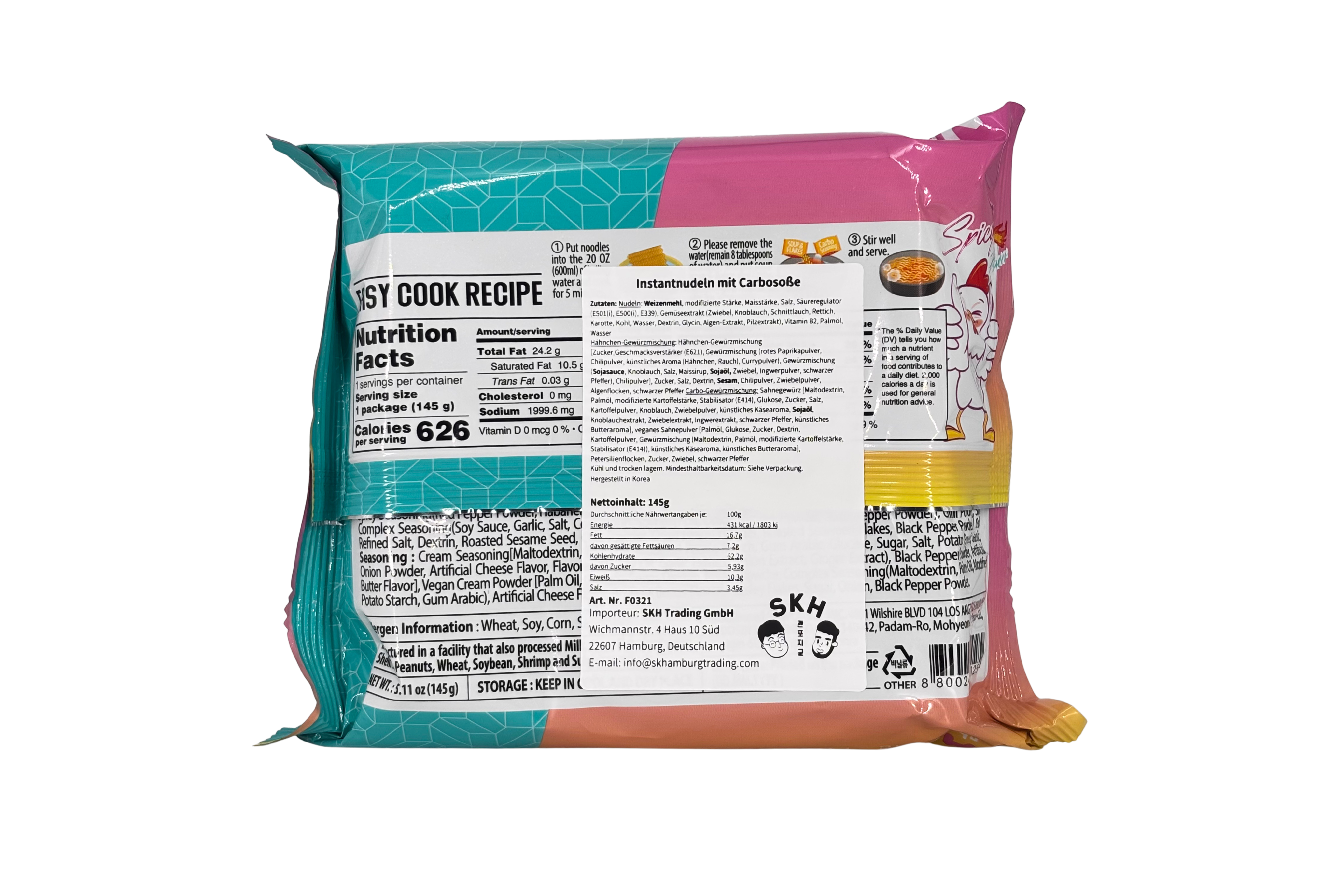 Garak Carbo hot Chicken Stir-fry Ramen, VPE: 145g, VKE: 40x145g