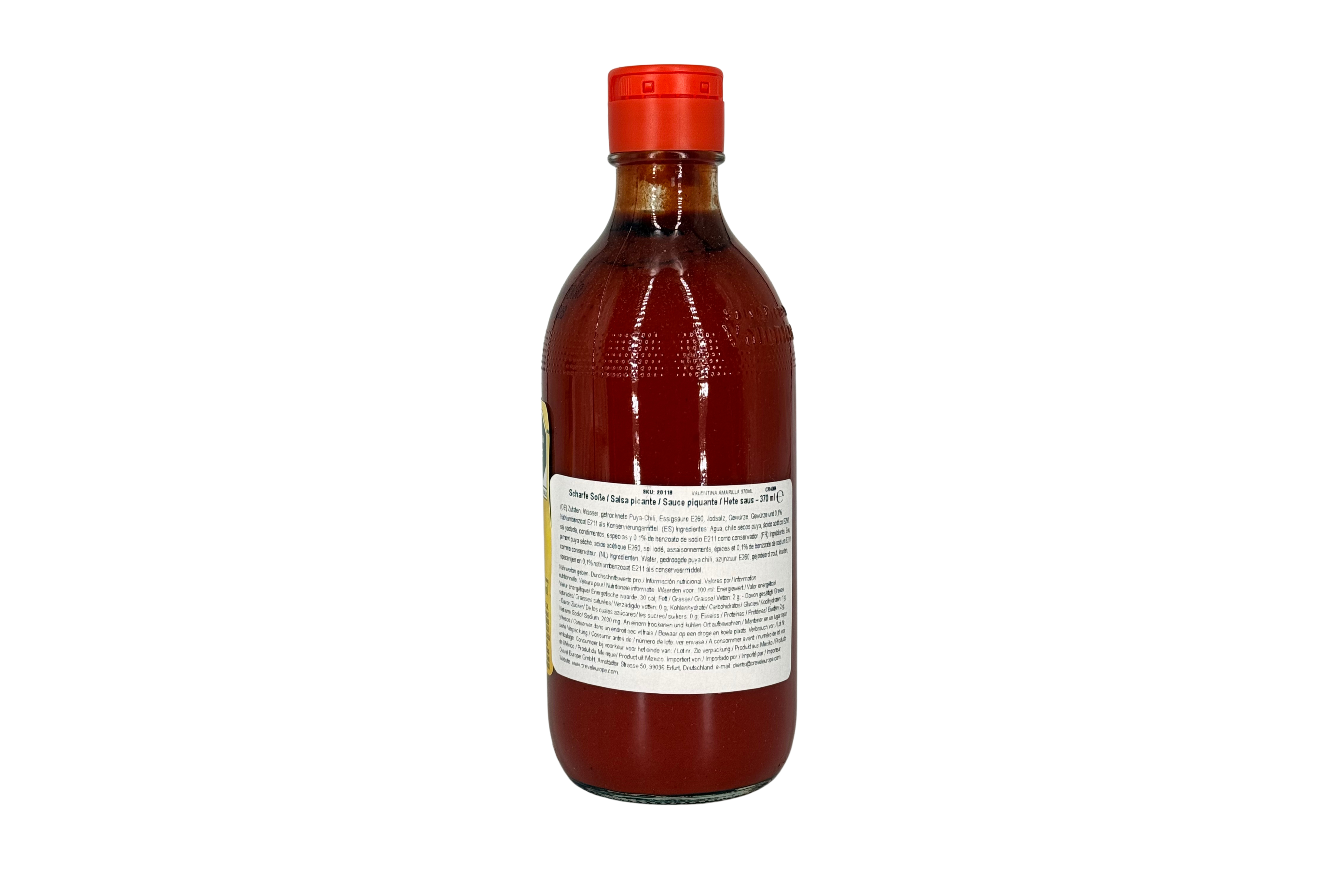 Valentina Salsa Picante Amarilla, Scharfe mexikanische Chili-Soße, VPE: 370ml, VKE: 24x370ml