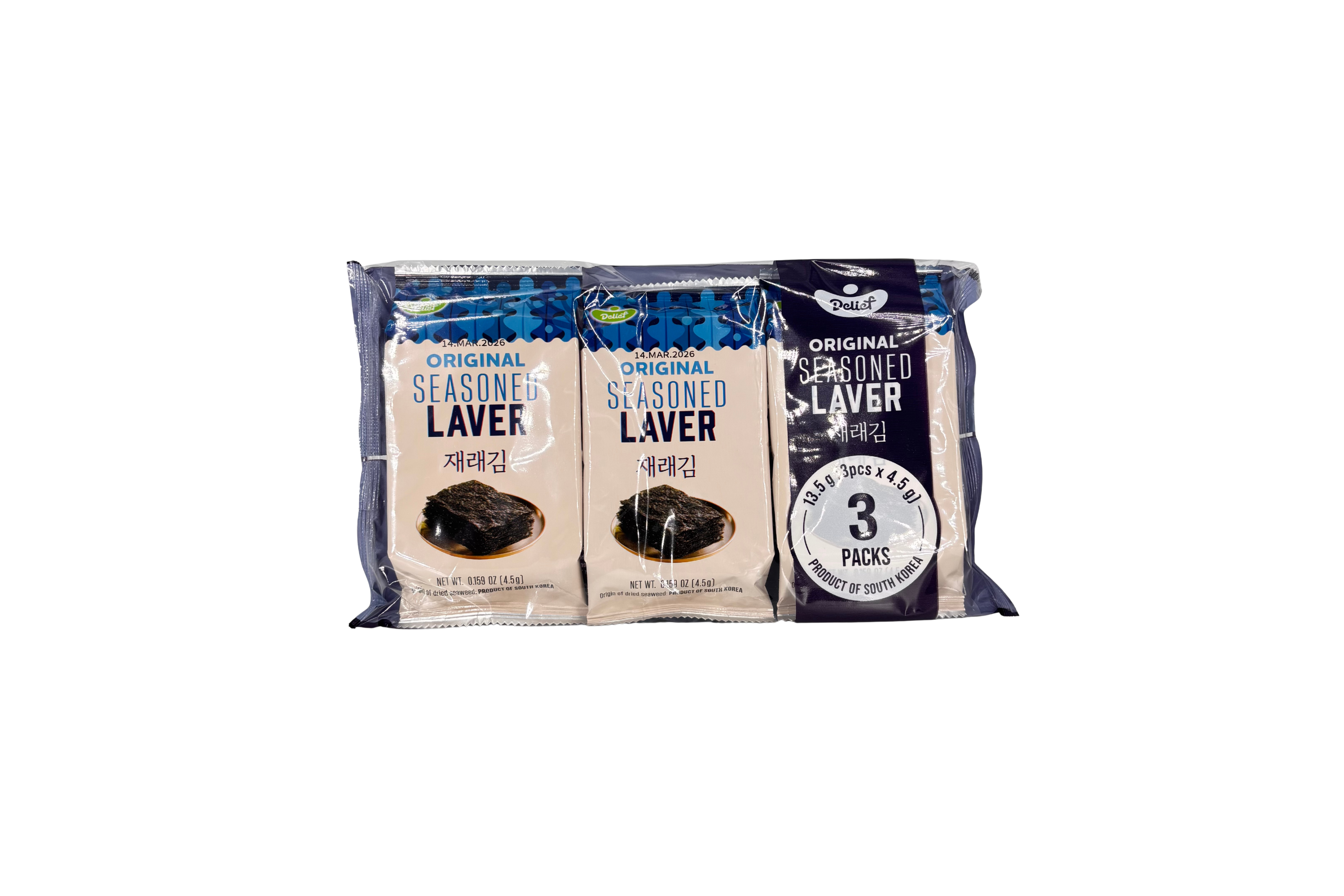 Delief Original seasoned Seaweed, VPE: 3x4,5g, VKE: 12x(3x4,5g)