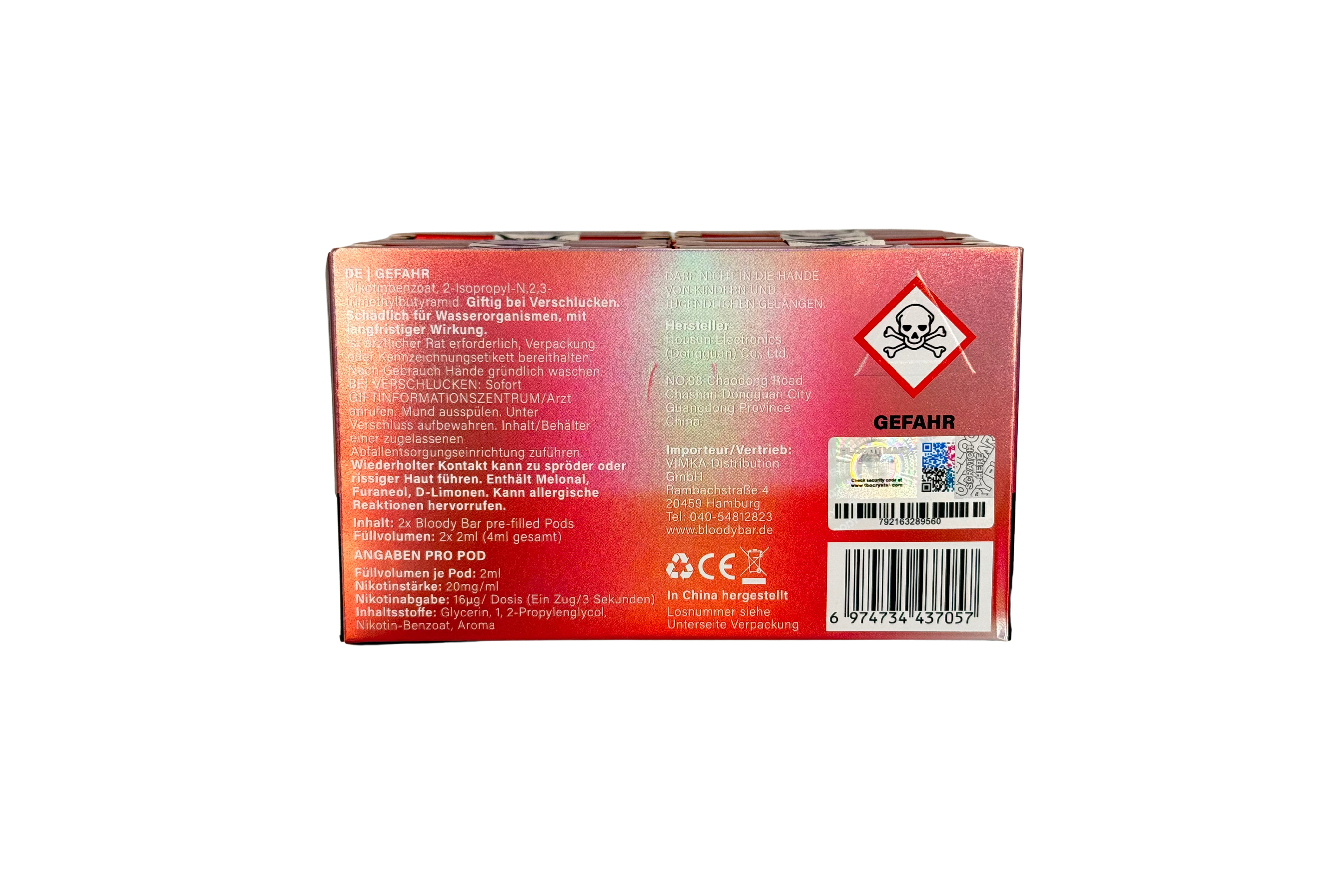 Bloody Bar Prefilled Pod - Watermelon - 20mg/ml Nikotin