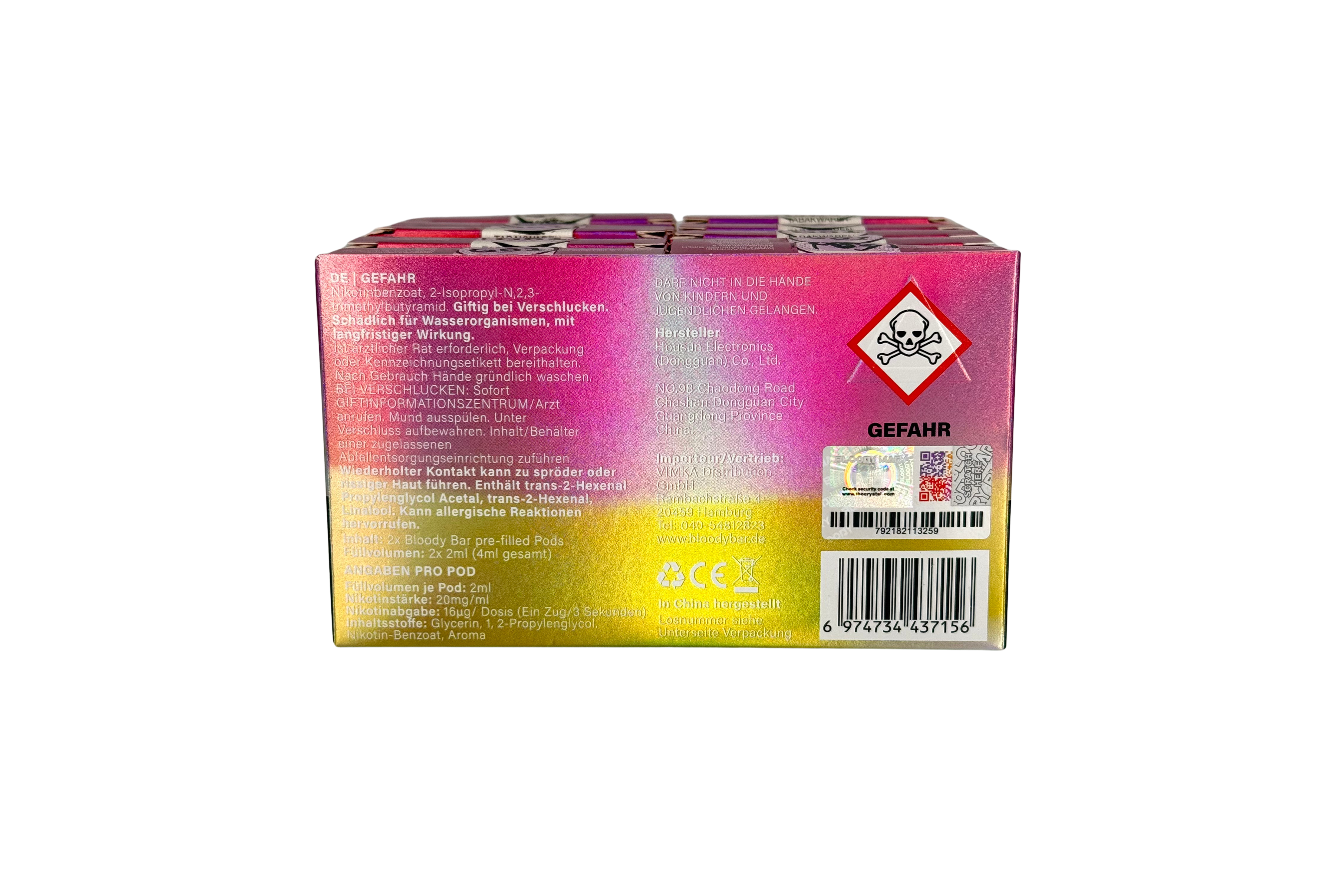 Bloody Bar Prefilled Pod - Apple Peach - 20mg/ml Nikotin