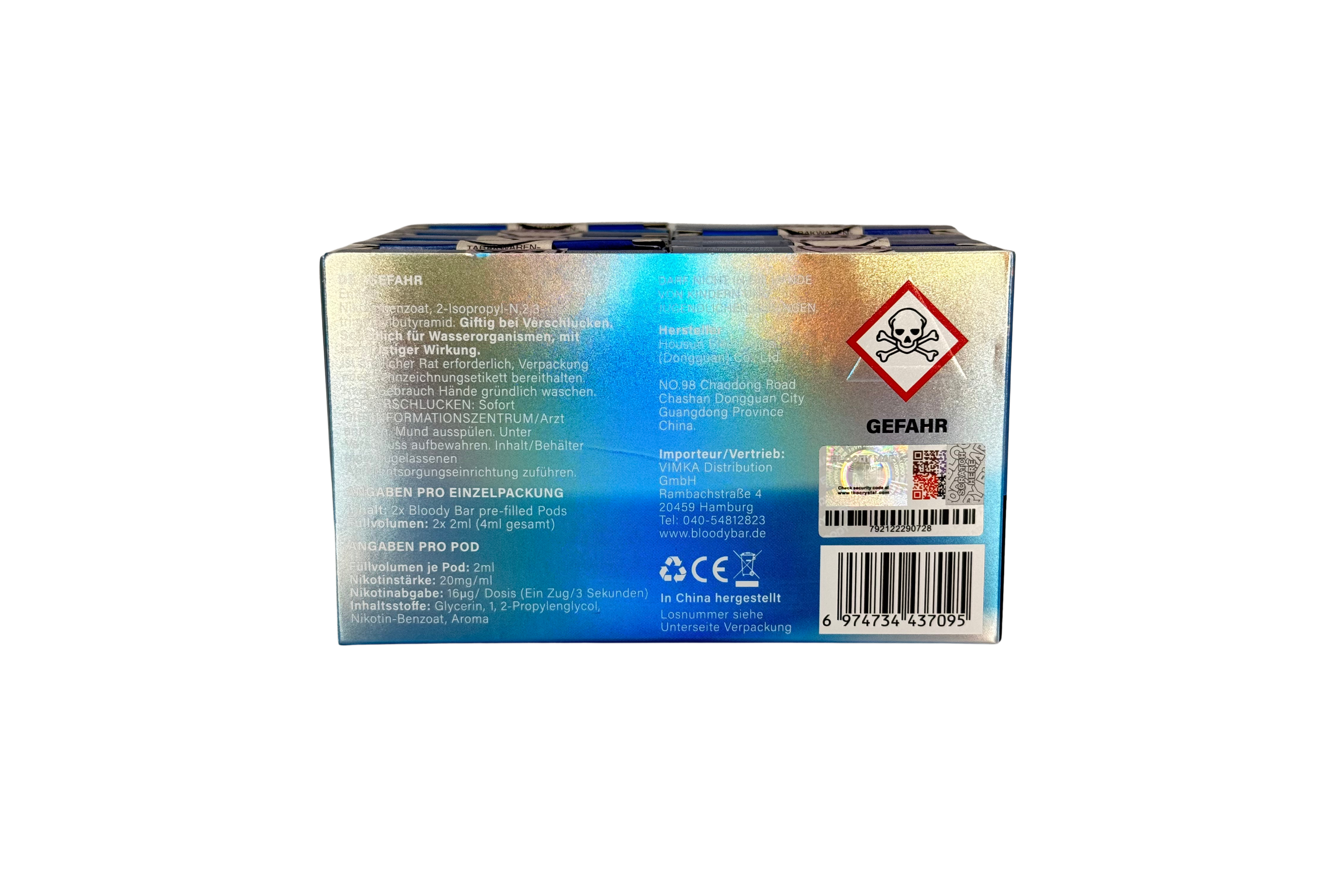 Bloody Bar Prefilled Pod - Ice Pop - 20mg/ml Nikotin