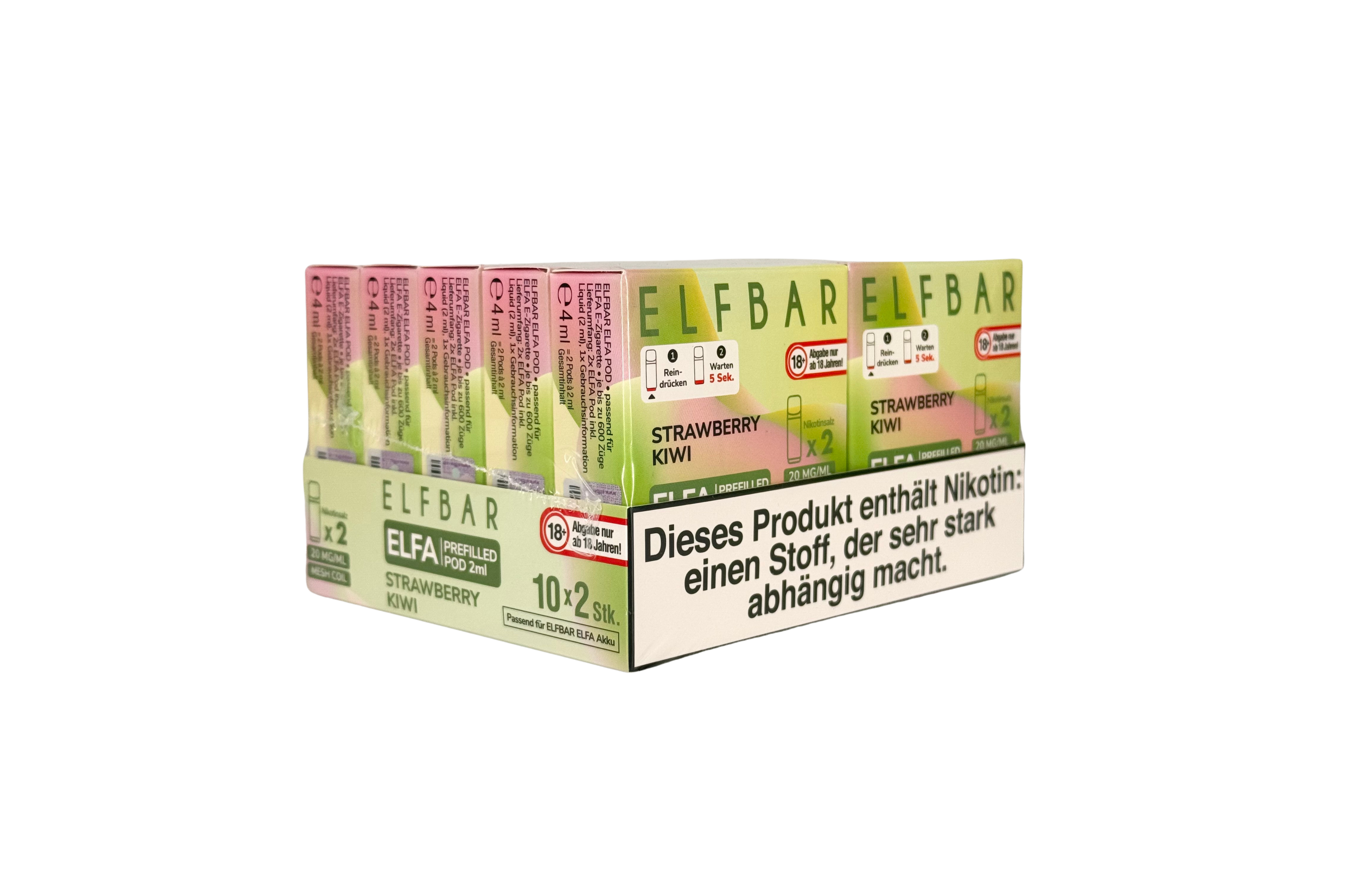 Elfbar ELFA CP Prefilled Pod, Strawberry Kiwi, VPE: 2 Stk. / Box - 20mg/ml Nikotingehalt