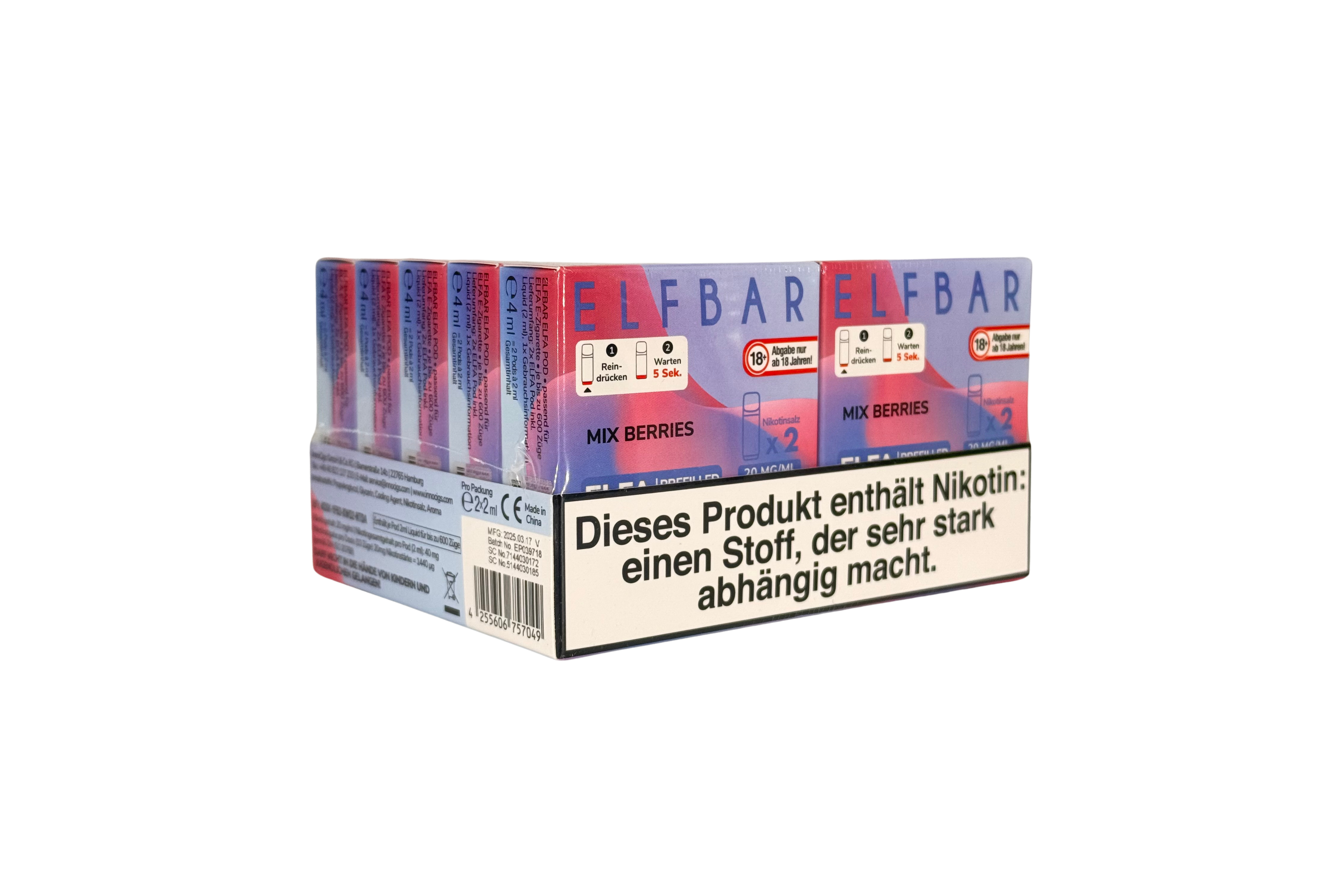Elfbar ELFA CP Prefilled Pod, Mixed Berries , VPE: 2 Stk. / Box - 20mg/ml Nikotingehalt
