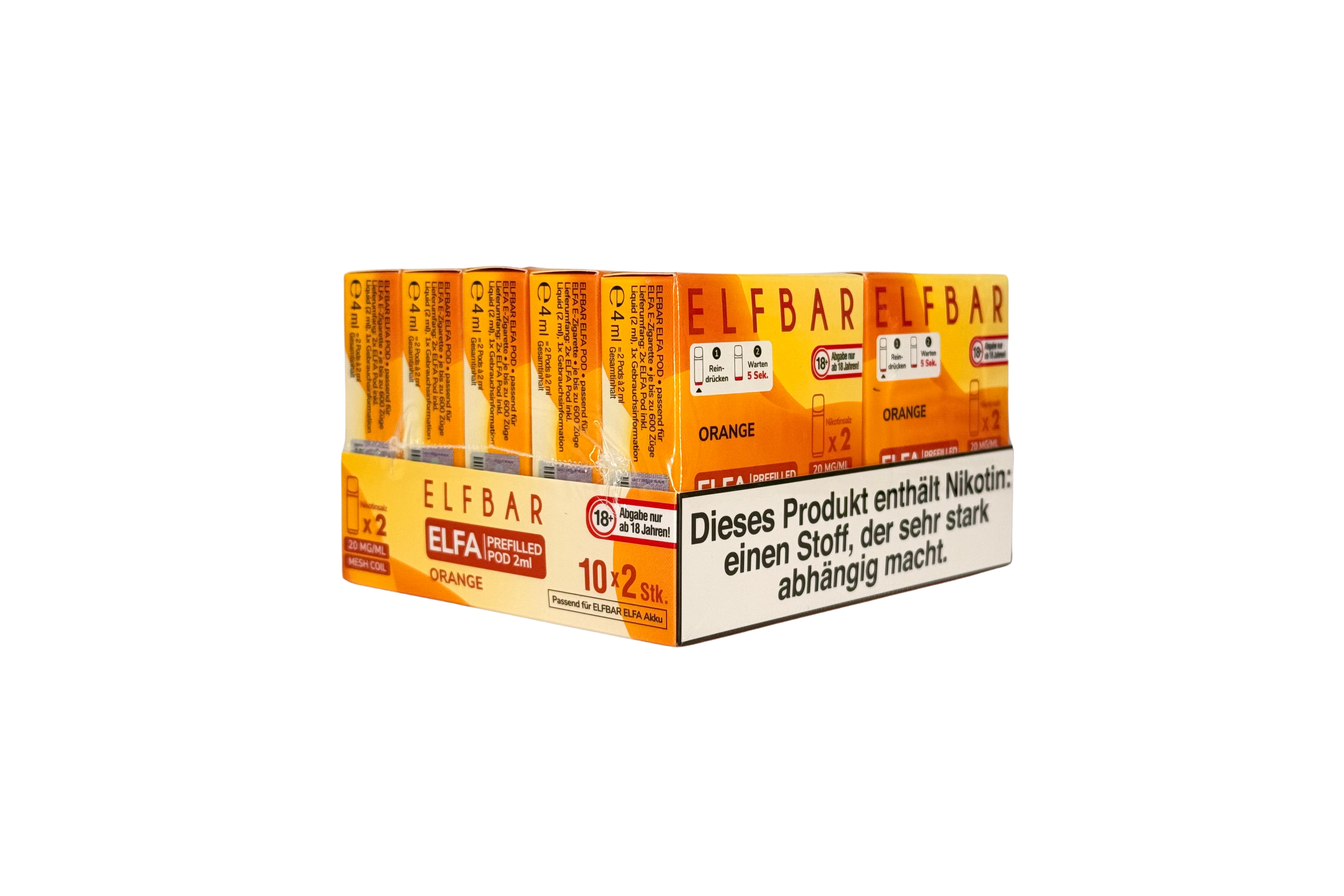 Elfbar ELFA CP Prefilled Pod, Orange, VPE: 2 Stk. / Box - 20mg/ml Nikotingehalt