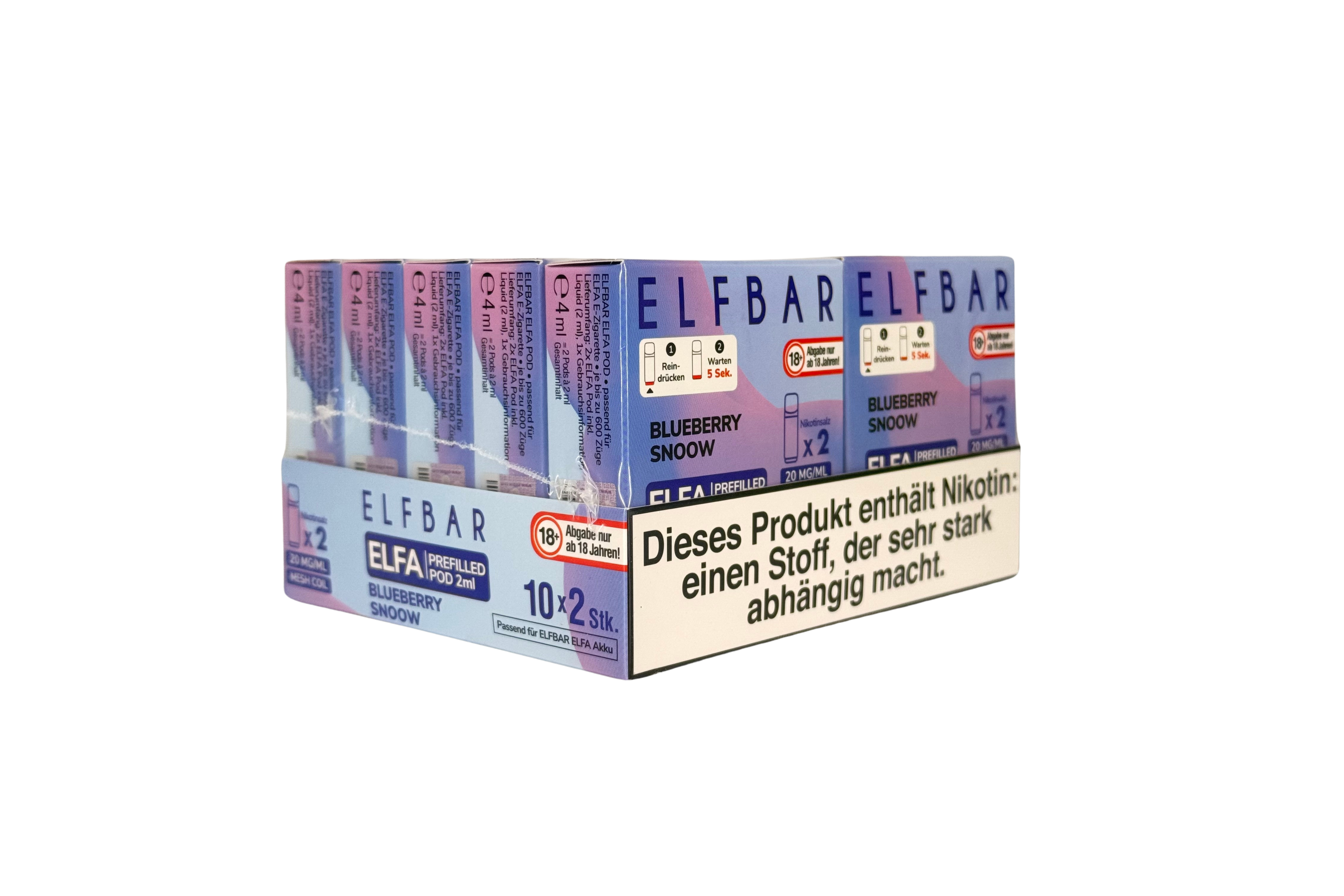Elfbar ELFA CP Prefilled Pod, Blueberry Snow, VPE: 2 Stk. / Box - 20mg/ml Nikotingehalt