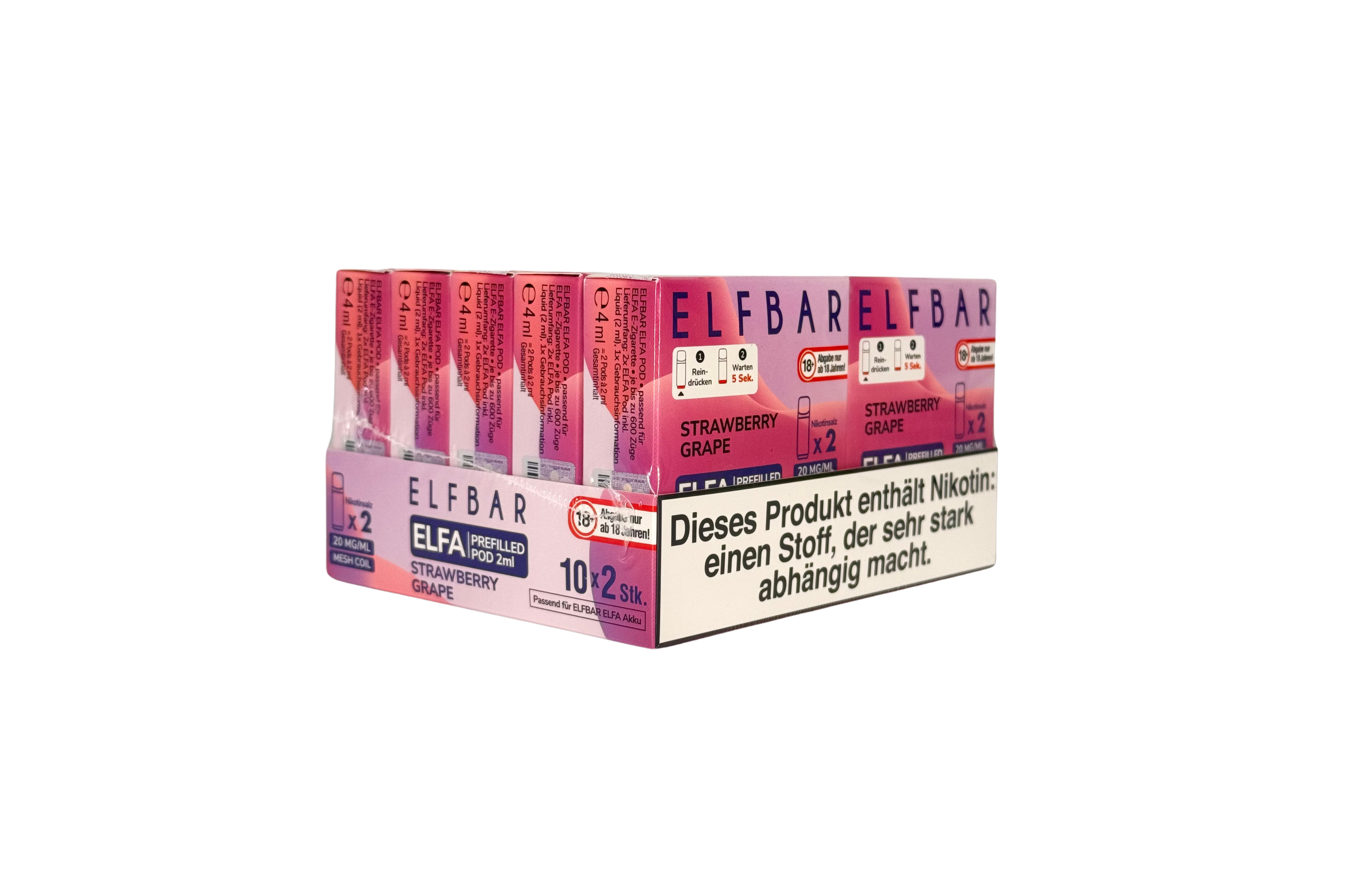 Elfbar ELFA CP Prefilled Pod, Strawberry Grape, VPE: 2 Stk. / Box - 20mg/ml Nikotingehalt