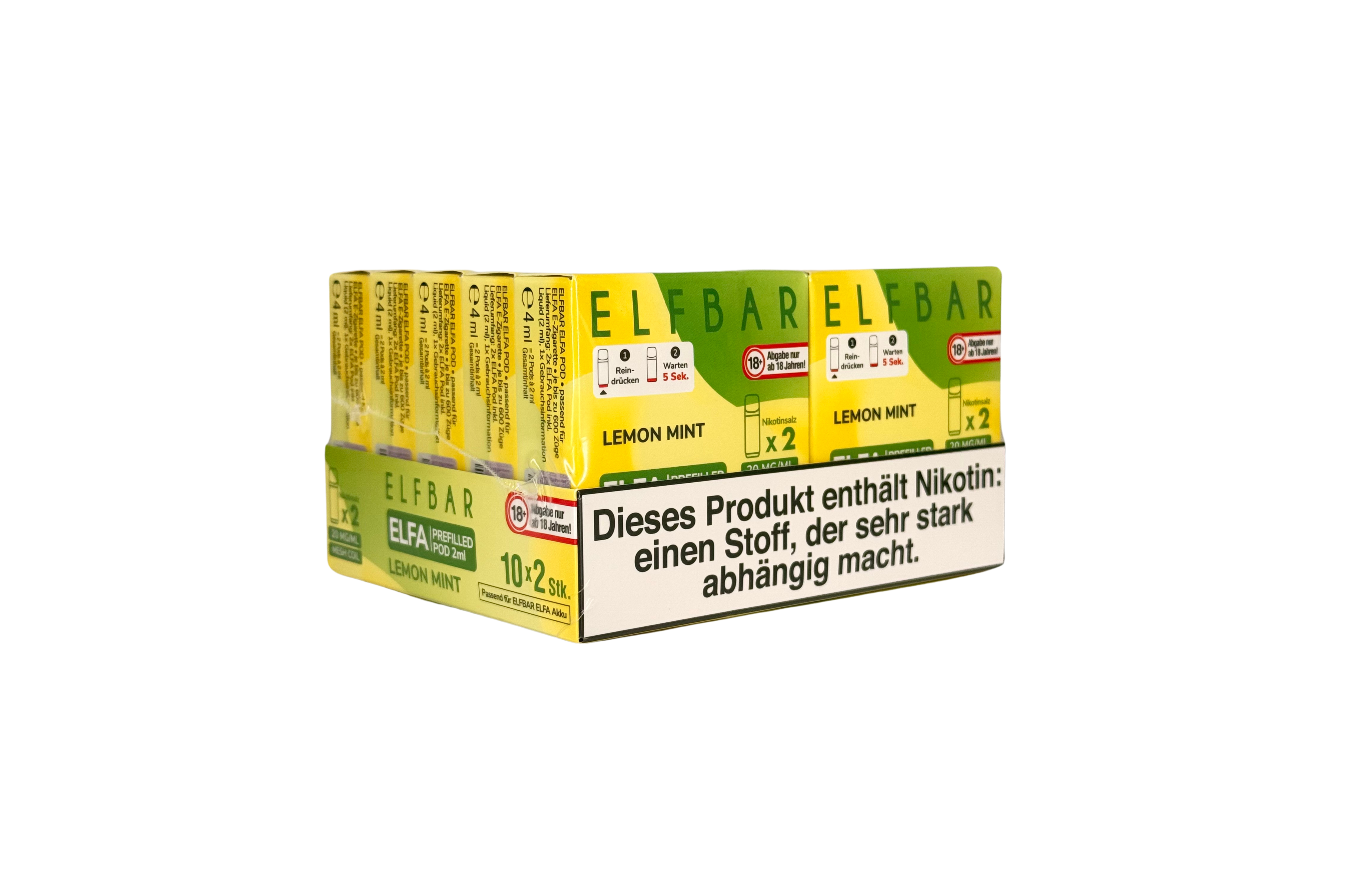 Elfbar ELFA CP Prefilled Pod, Lemon Mint, VPE: 2 Stk. / Box - 20mg/ml Nikotingehalt