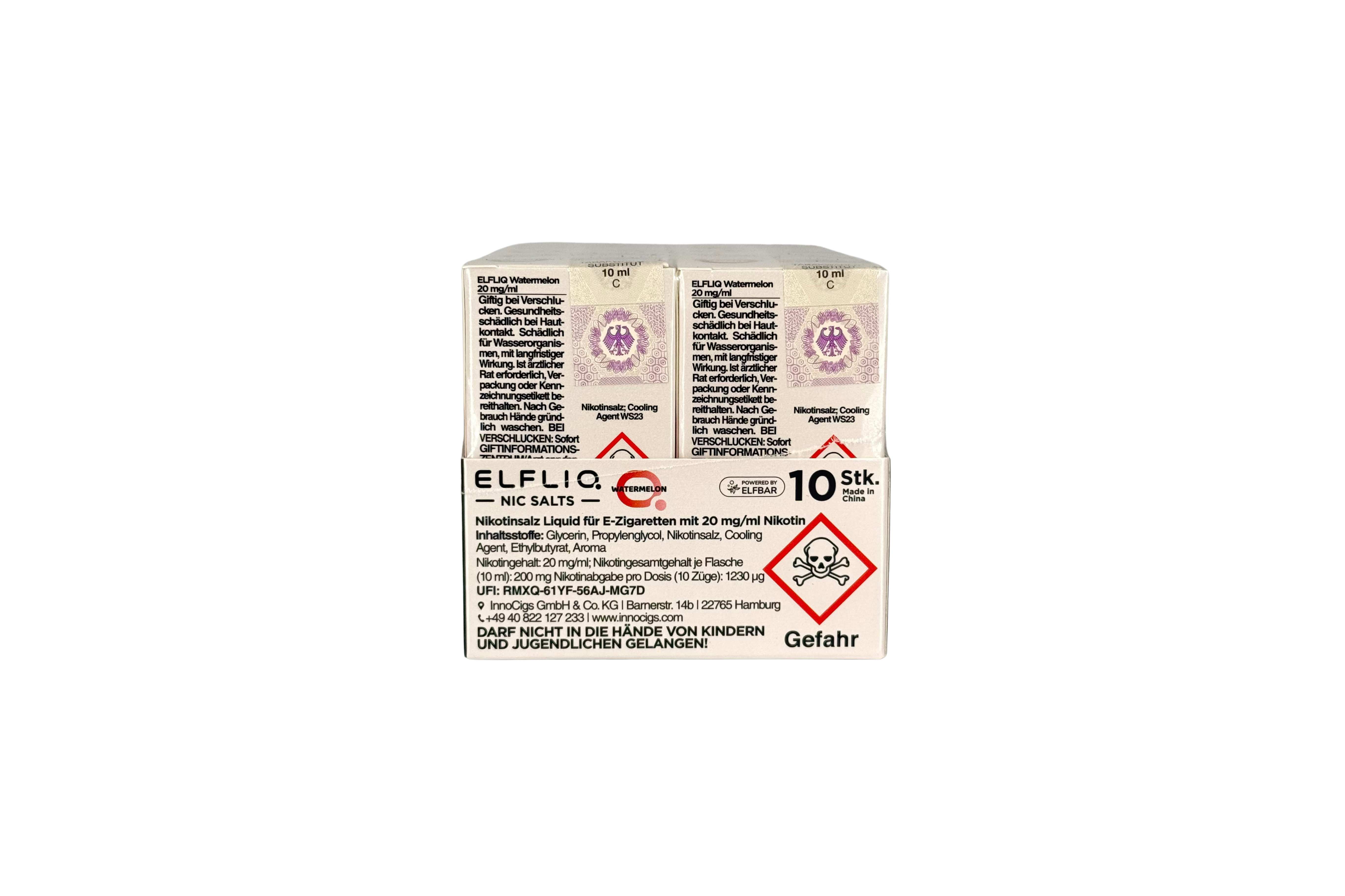 ELFLIQ Watermelon Nikotinsalz Liquid 10ml, 20mg/ml Nikotin