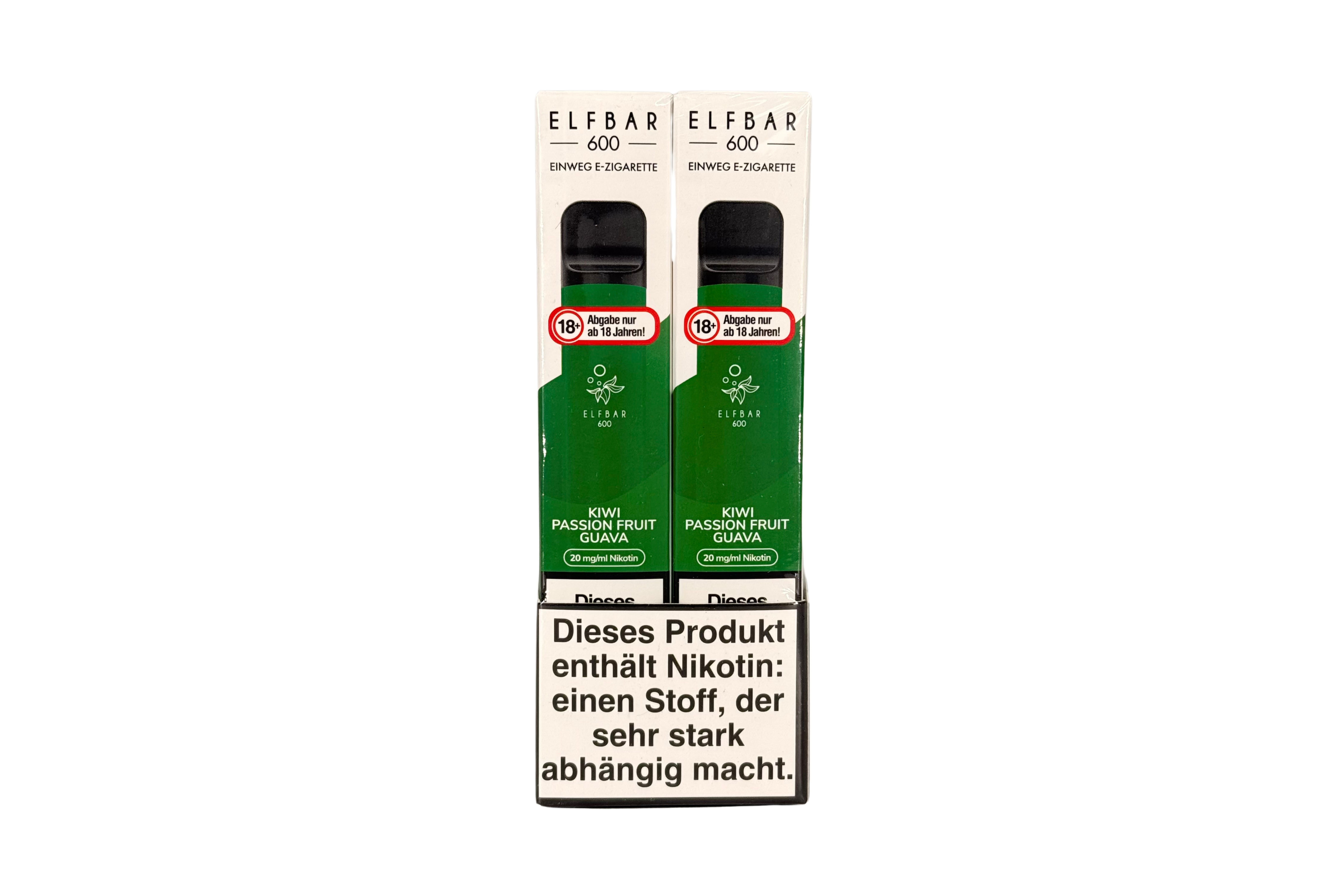 Elf Bar 600 Einweg e-Zigarette, Kiwi Passion Fruit Guava / Kiwi Passionsfrucht Guave, VPE: 1 Stk. / Box - 20mg/ml Nikotingehalt