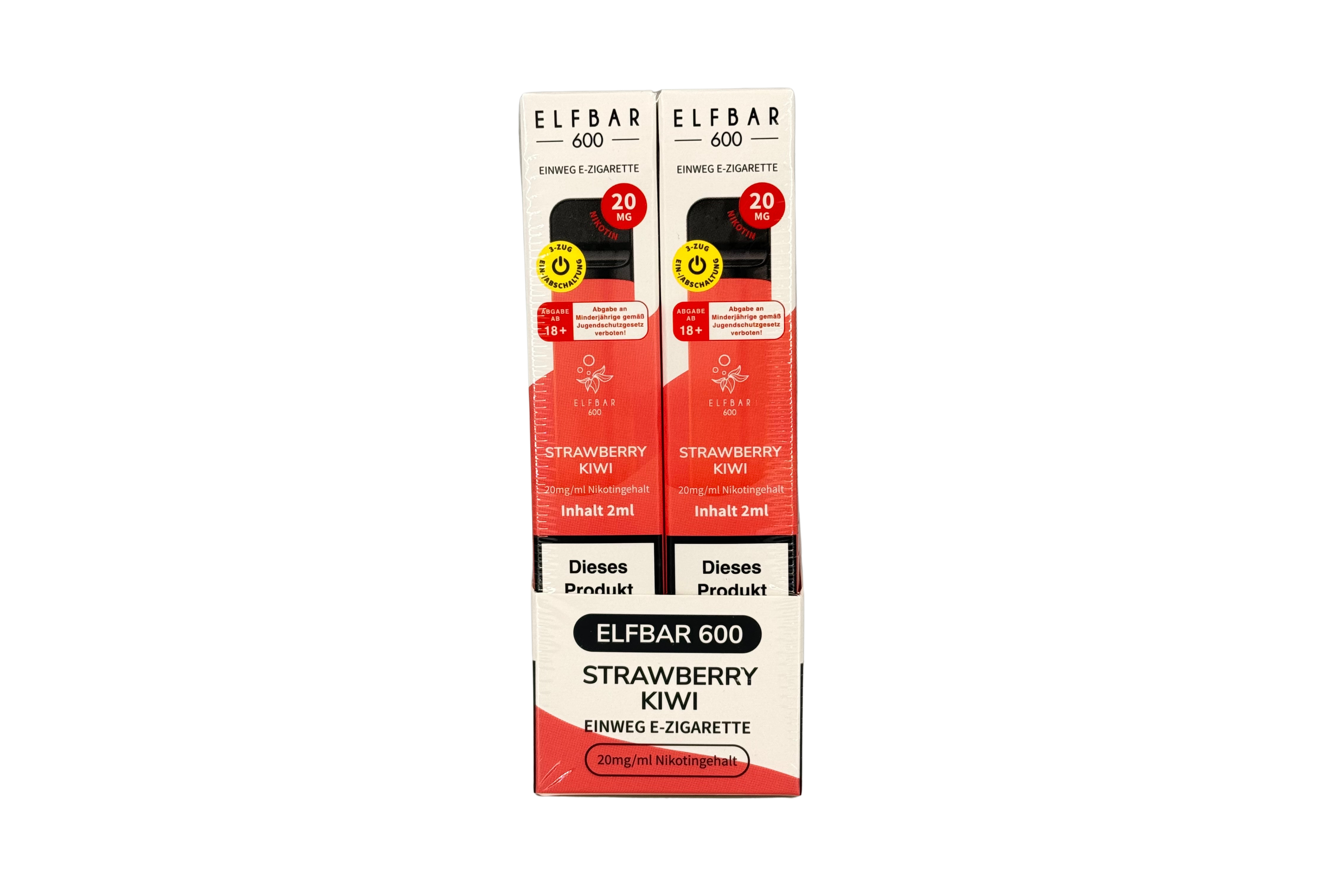 Elf Bar 600 Einweg e-Zigarette, Strawberry Kiwi / Erdbeere Kiwi, VPE: 1 Stk. / Box - 20mg/ml Nikotingehalt