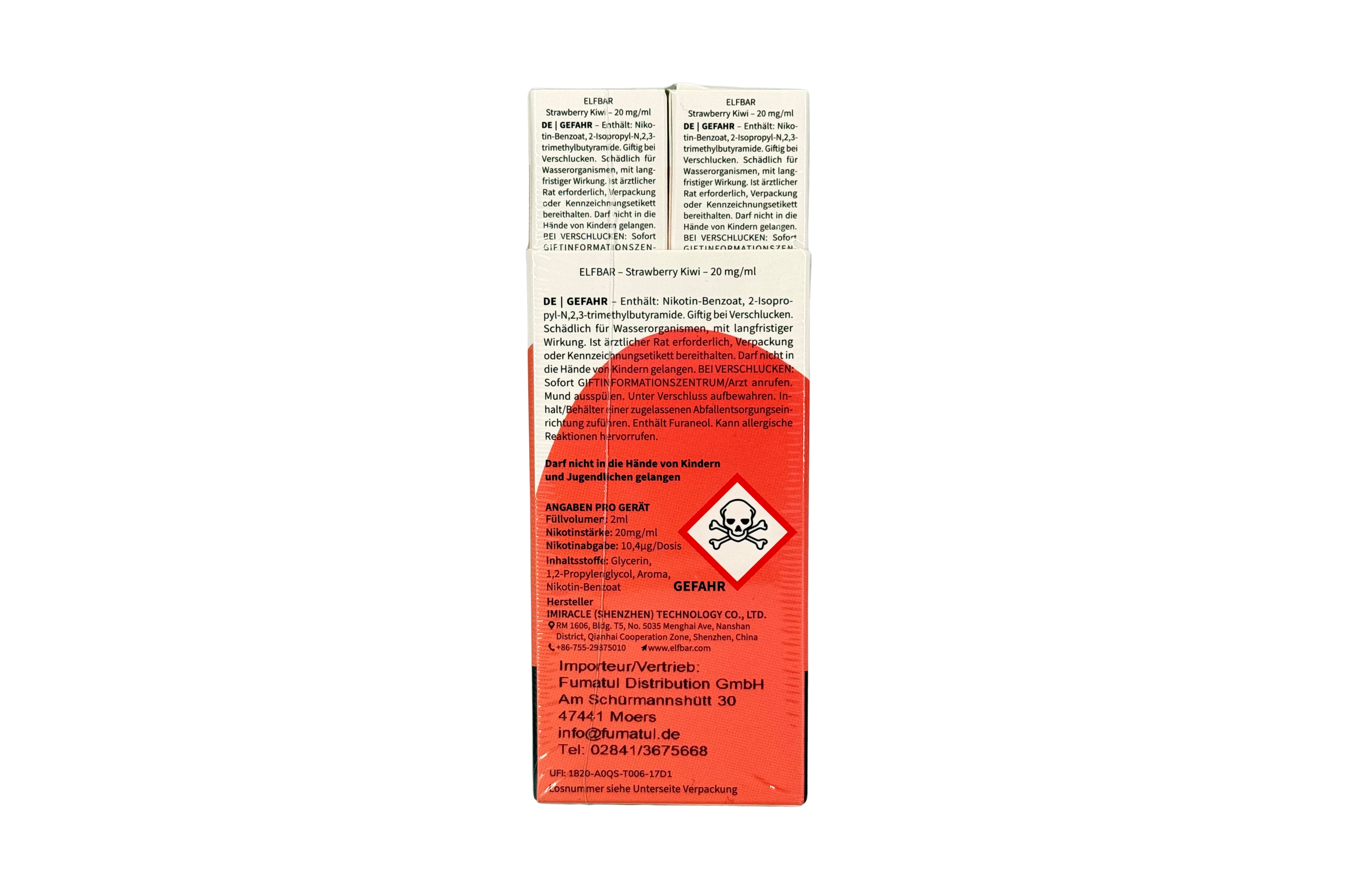 Elf Bar 600 Einweg e-Zigarette, Strawberry Kiwi / Erdbeere Kiwi, VPE: 1 Stk. / Box - 20mg/ml Nikotingehalt