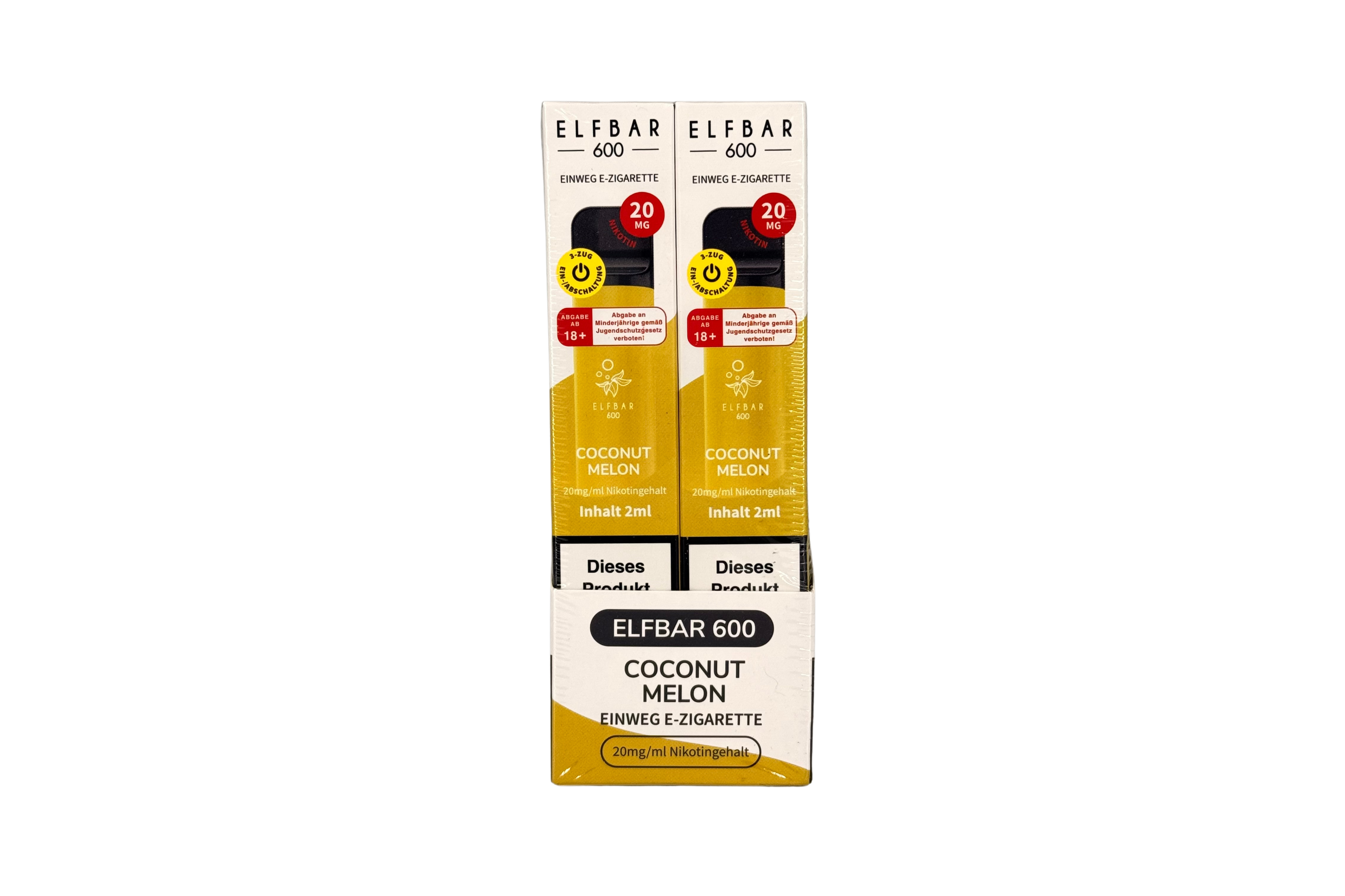 Elf Bar 600 Einweg e-Zigarette, Coconut Melon / Kokosnuss Melone, VPE: 1 Stk. / Box - 20mg/ml Nikotingehalt