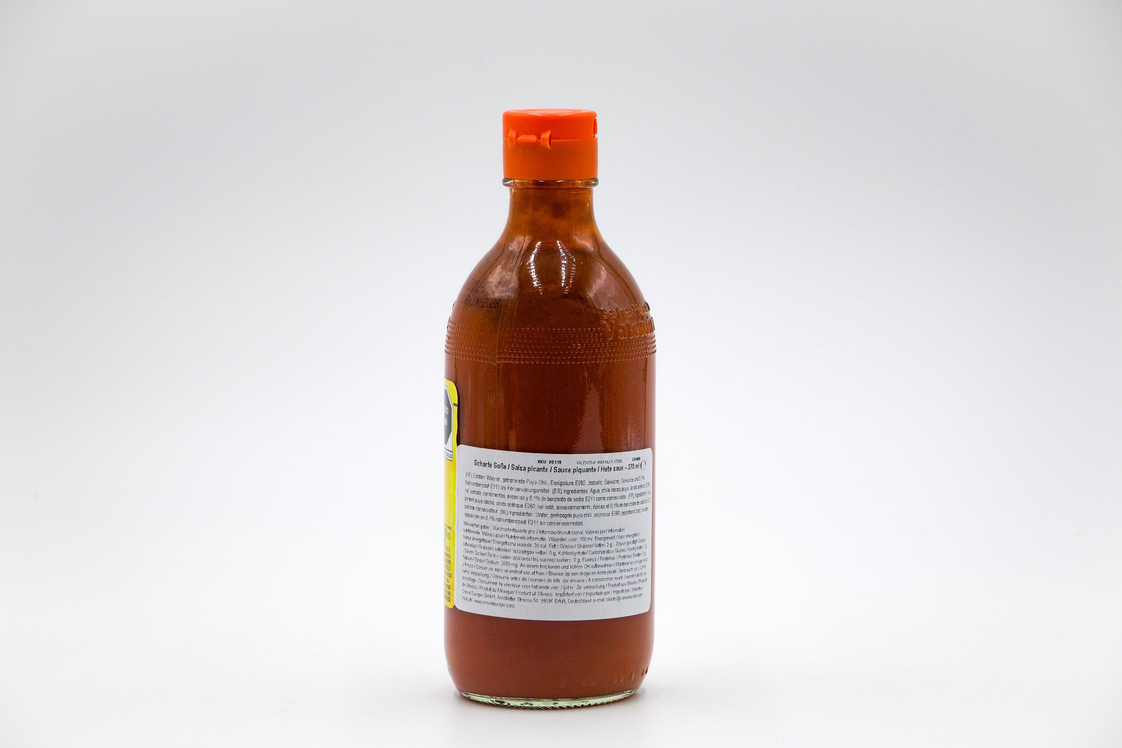 Valentina Salsa Picante Amarilla, Scharfe mexikanische Chili-Soße, VPE: 370ml, VKE: 24x370ml