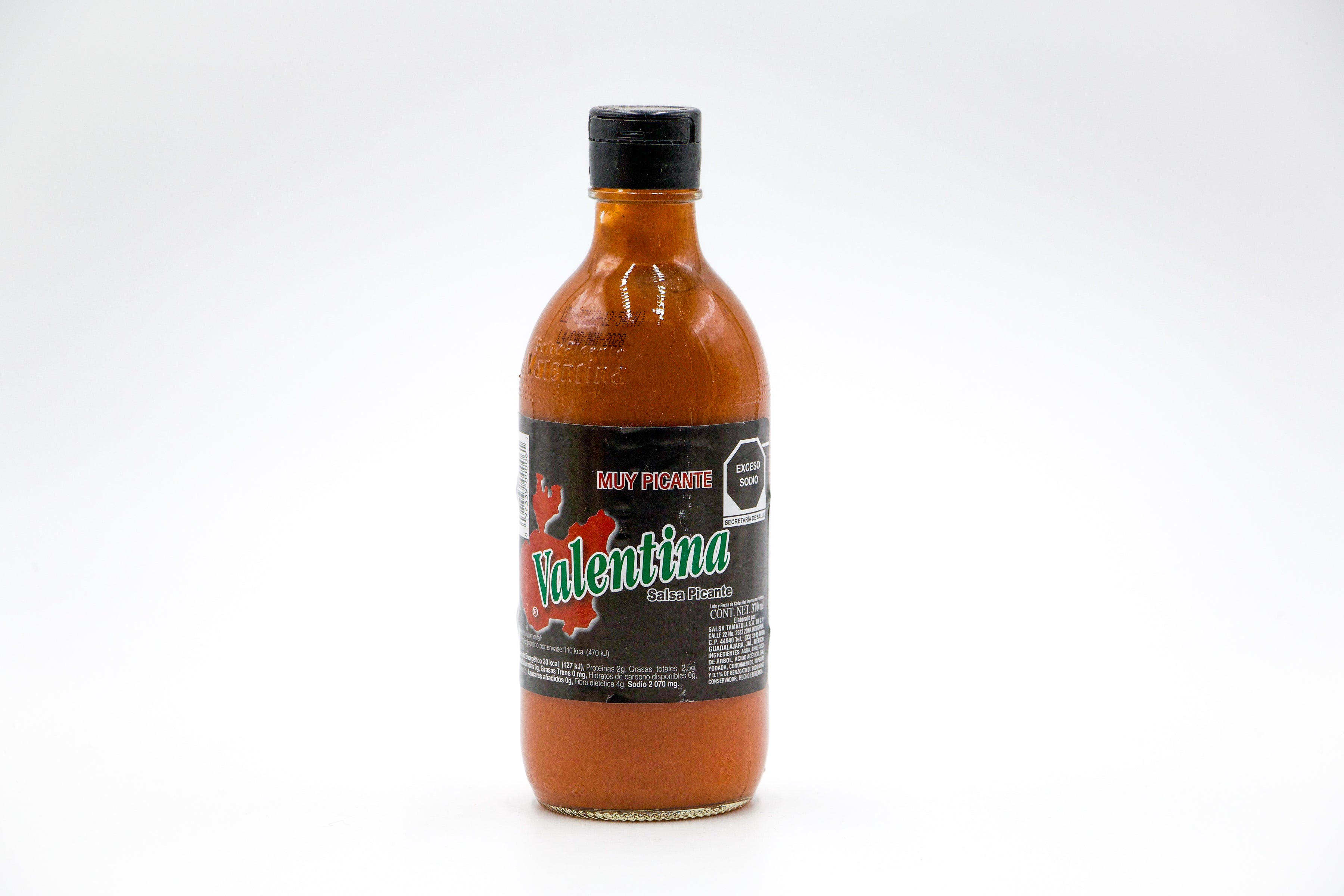 Valentina Salsa Picante Negra, Extra Scharfe mexikanische Chili-Soße, VPE: 370ml, VKE: 24x370ml