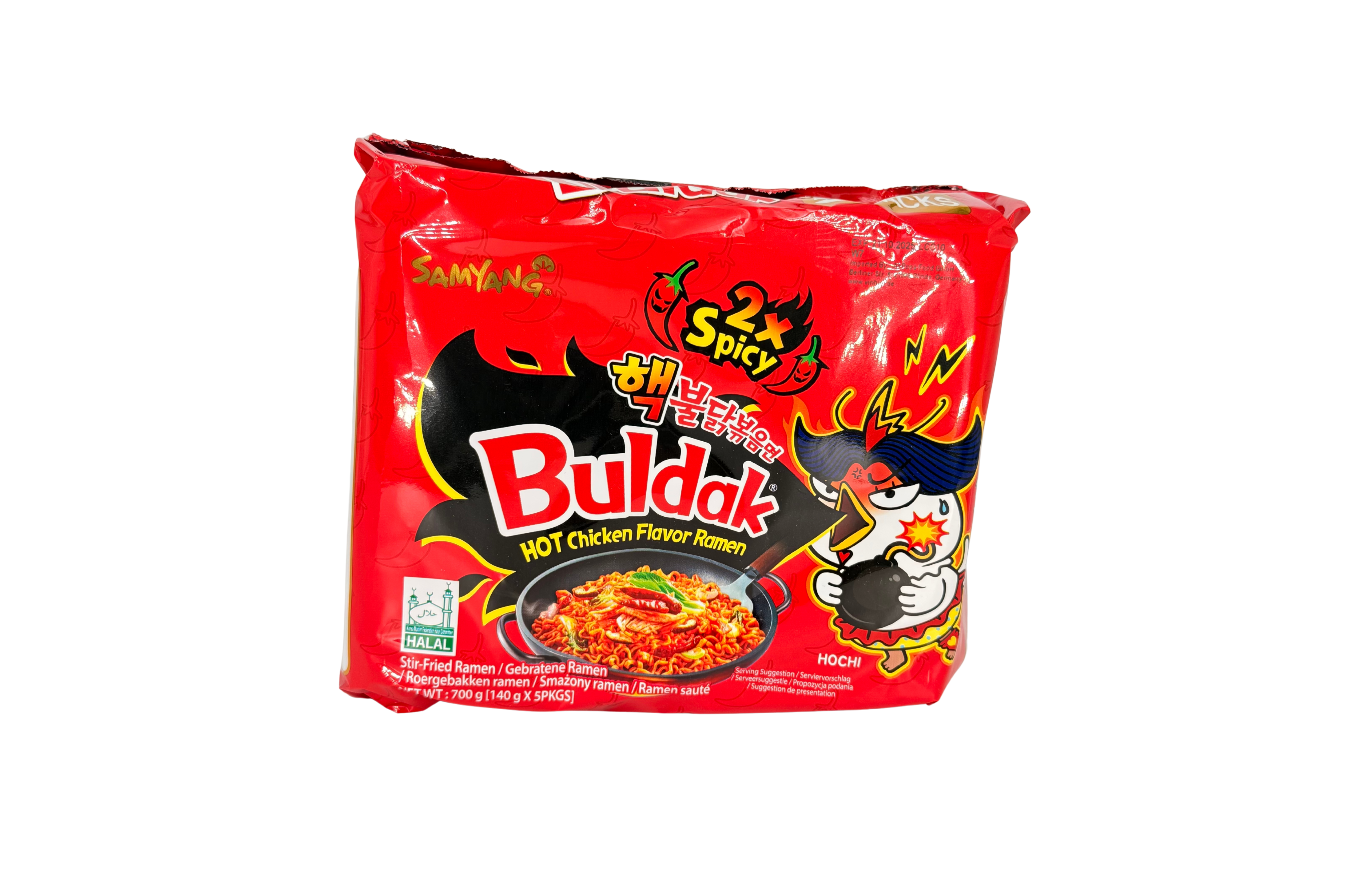 Samyang Buldak Instant Nudeln Hot Chicken 2xSpicy, VPE: 140g, VKE: 5x140g
