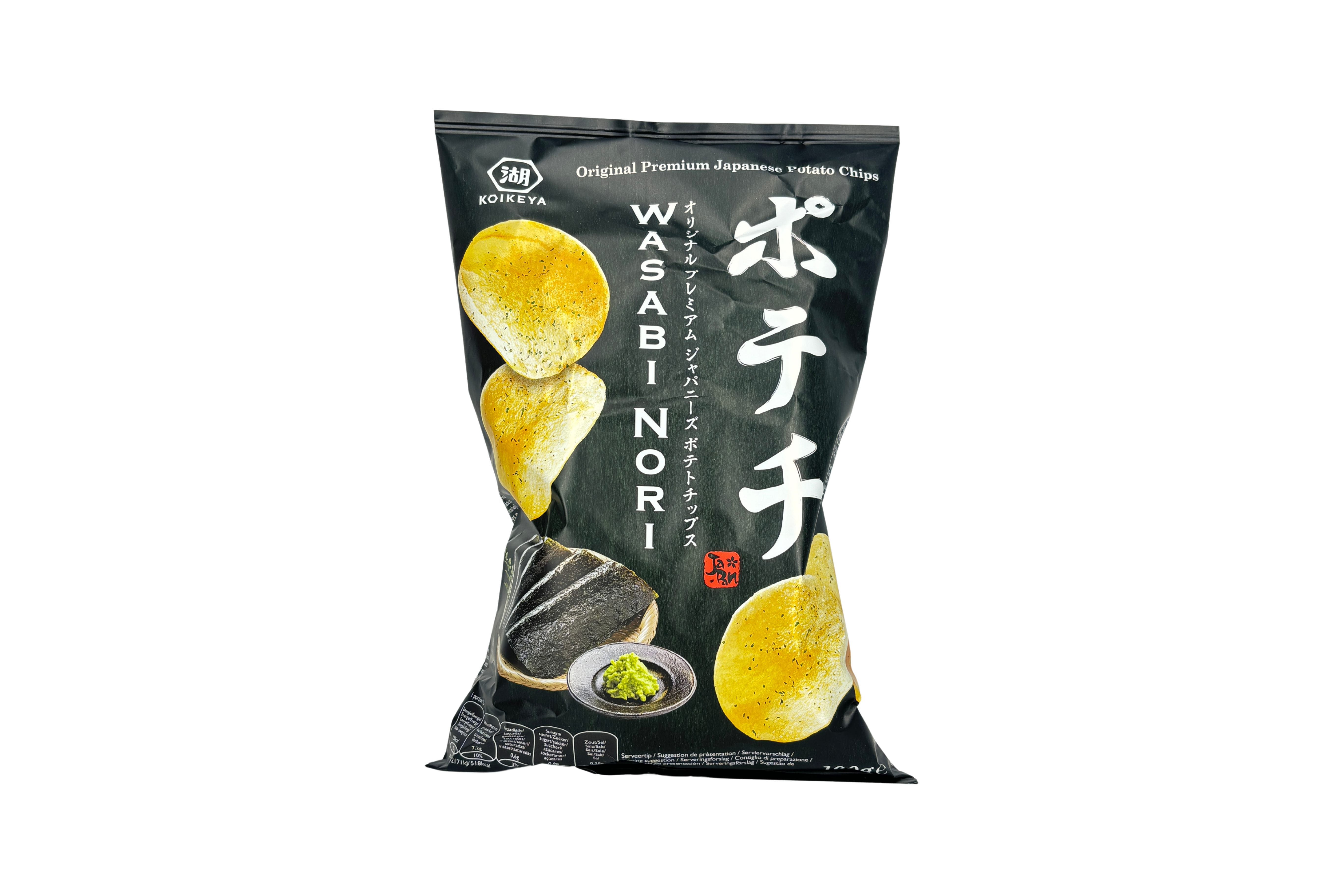 Koike-Ya Kartoffelchips mit Wasabi Nori-Geschmack, VPE: 100g, VKE: 12x100g