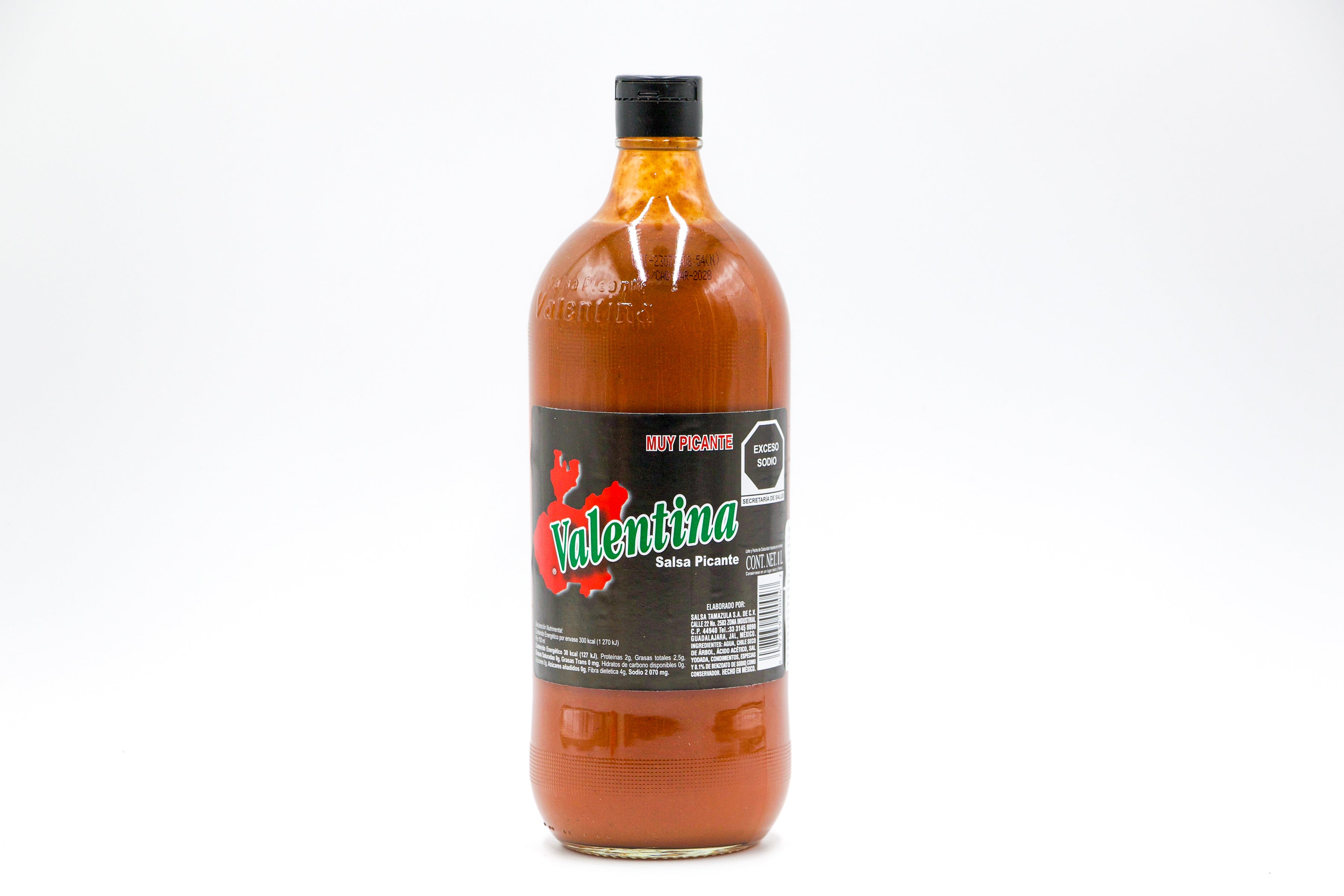 Valentina Salsa Picante Negra, Extra Scharfe mexikanische Chili-Soße, VPE: 1000ml, VKE: 12x1000ml