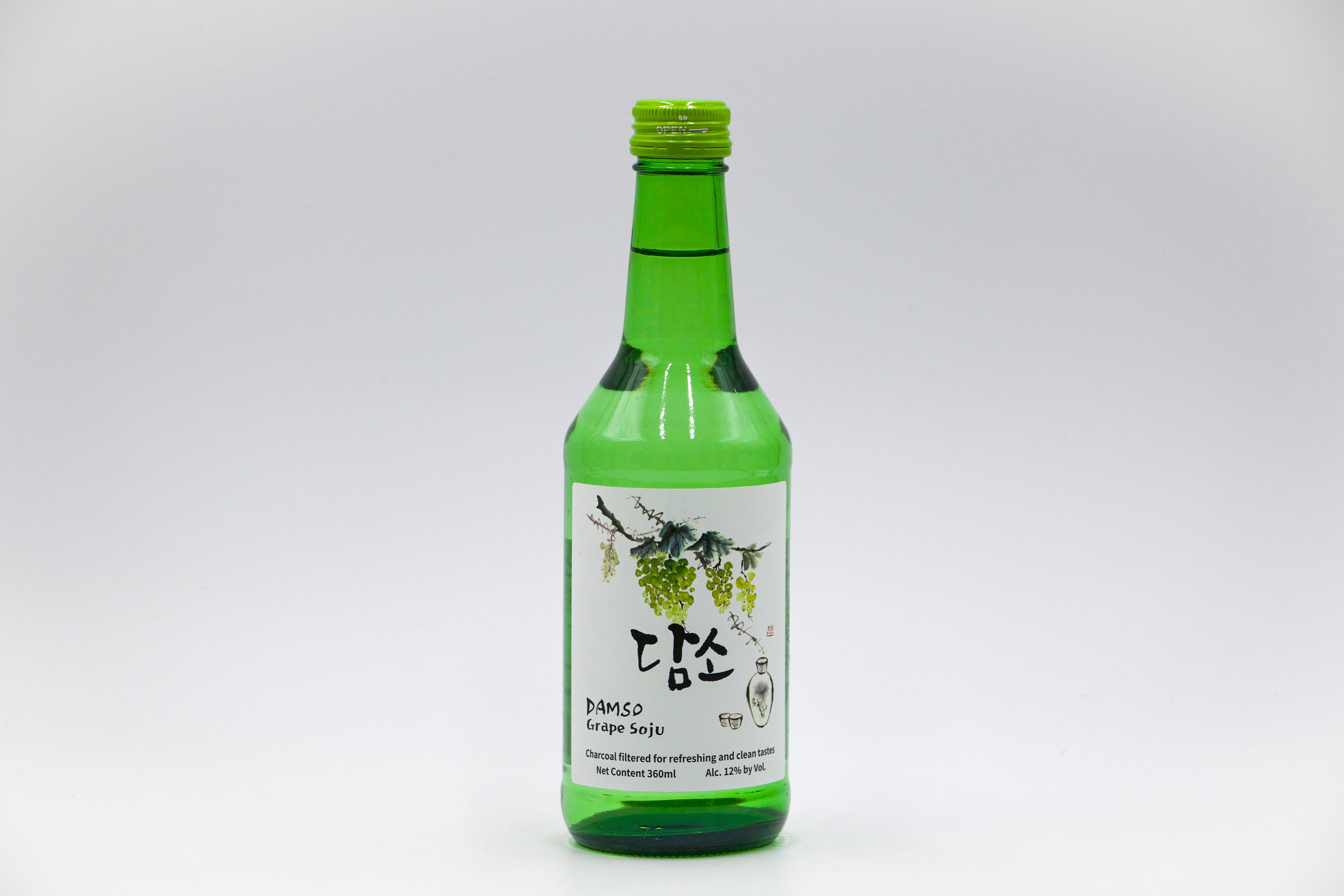 Damso Grape Soju 12% Alc., Soju mit Traubengeschmack, VPE: 20x360ml