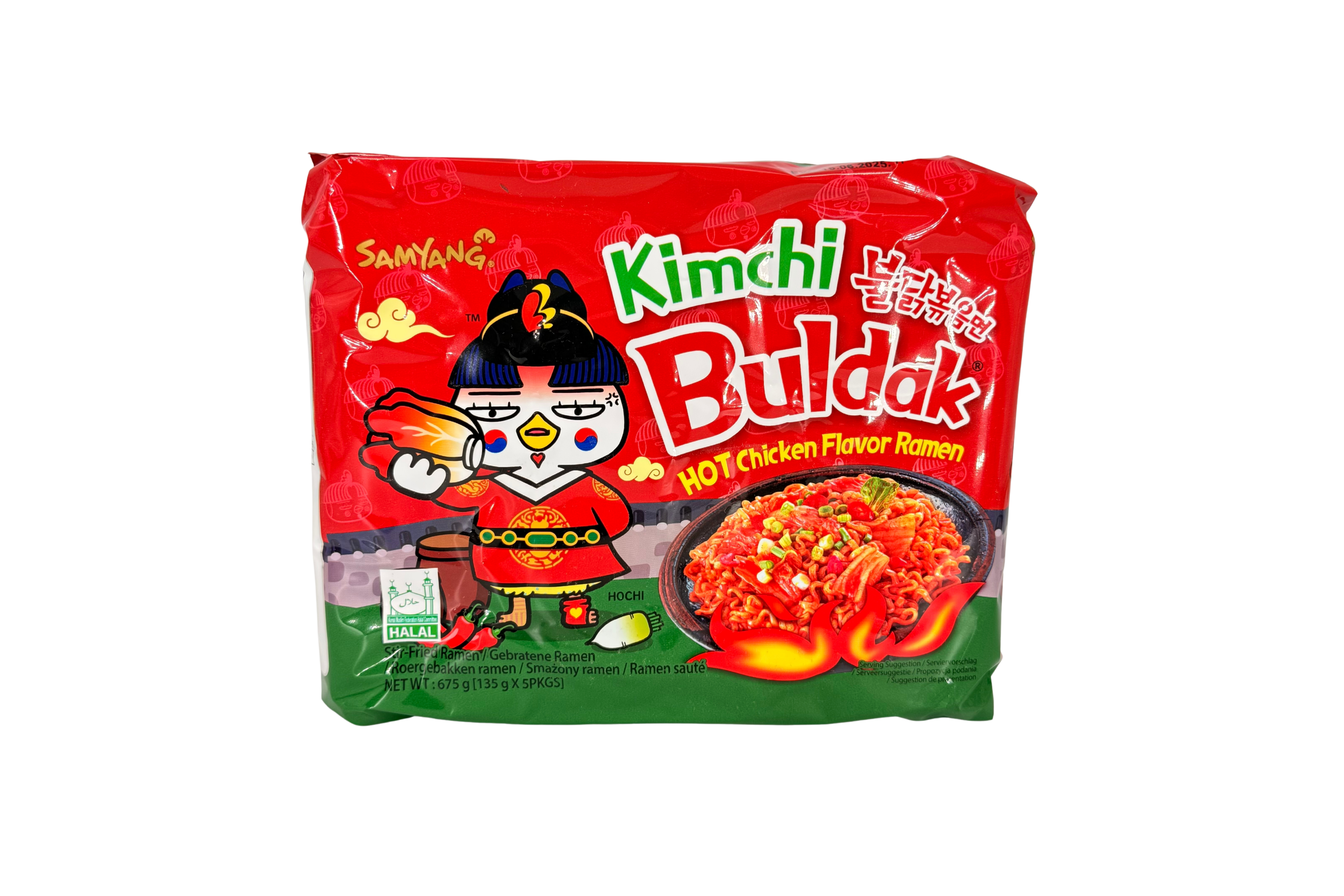 Samyang Buldak Instant Nudeln Hot Chicken Kimchi, VPE: 135g, VKE: 5x135g