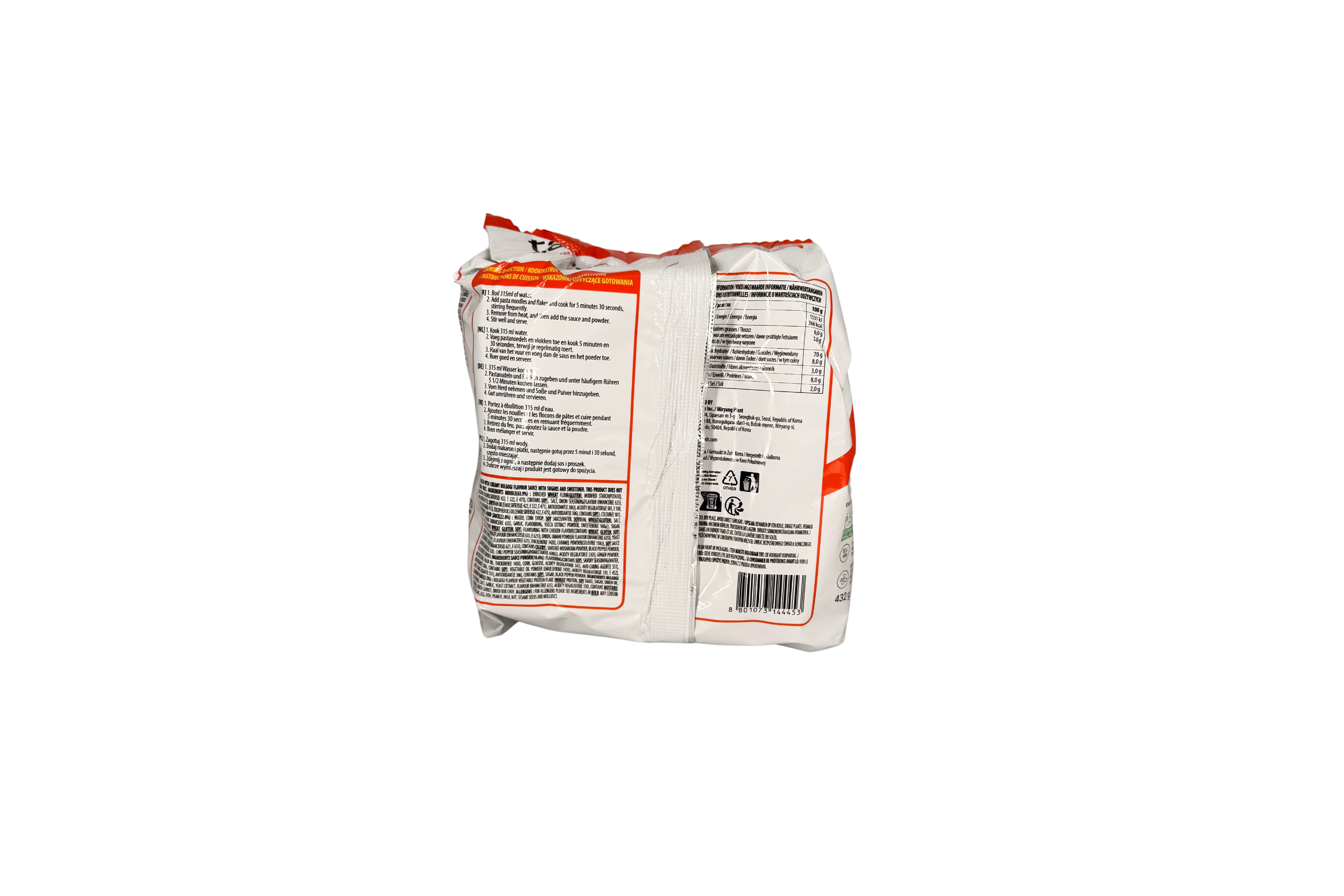 Samyang Tangle Bulgogi Alfredo Flavor Pasta, VPE: 432g (4x108g), VKE: 8x432g