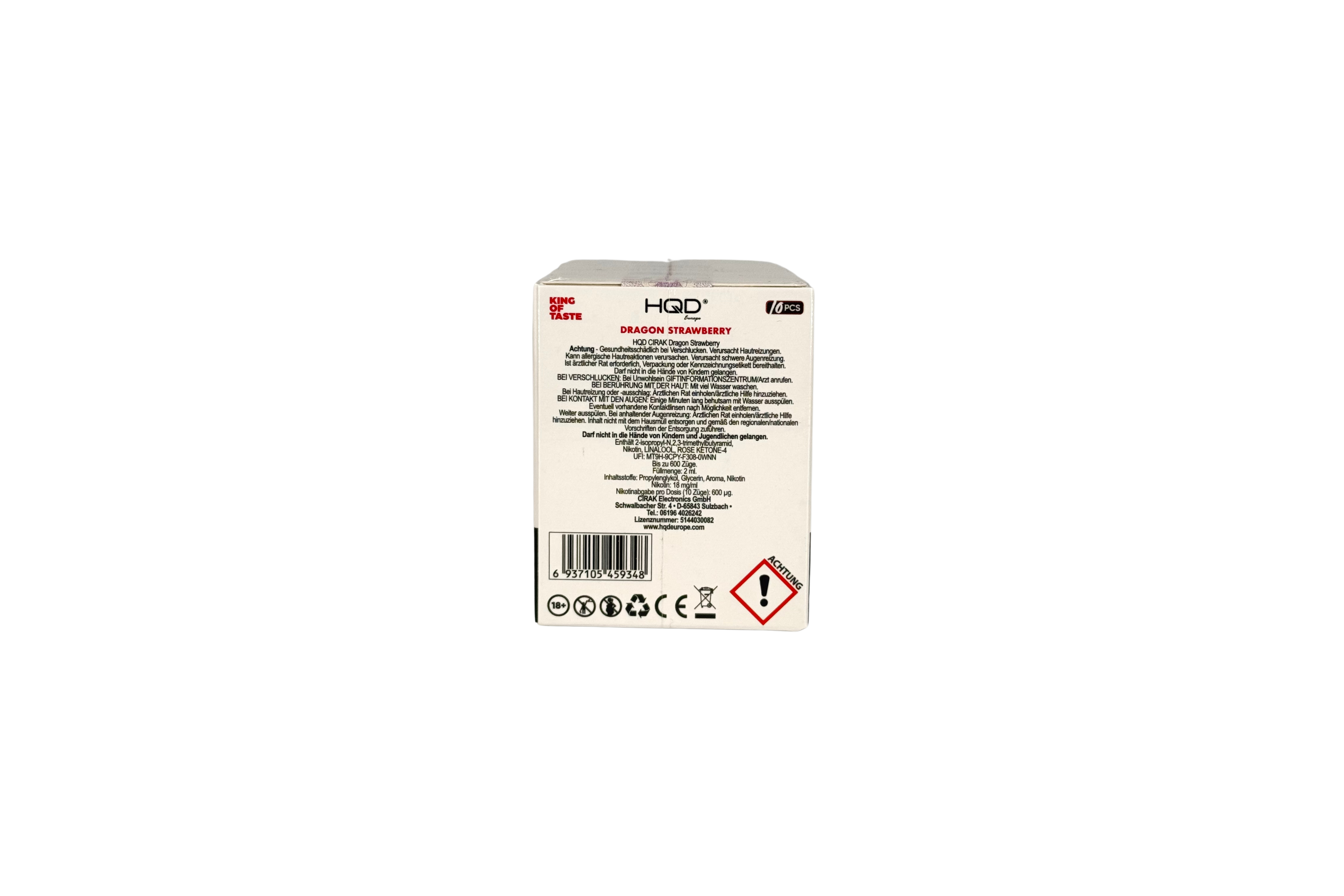 HQD Cirak Prefilled Pod Dragon Strawberry, VPE: 2 Stk. - 18mg/ml Nikotingehalt