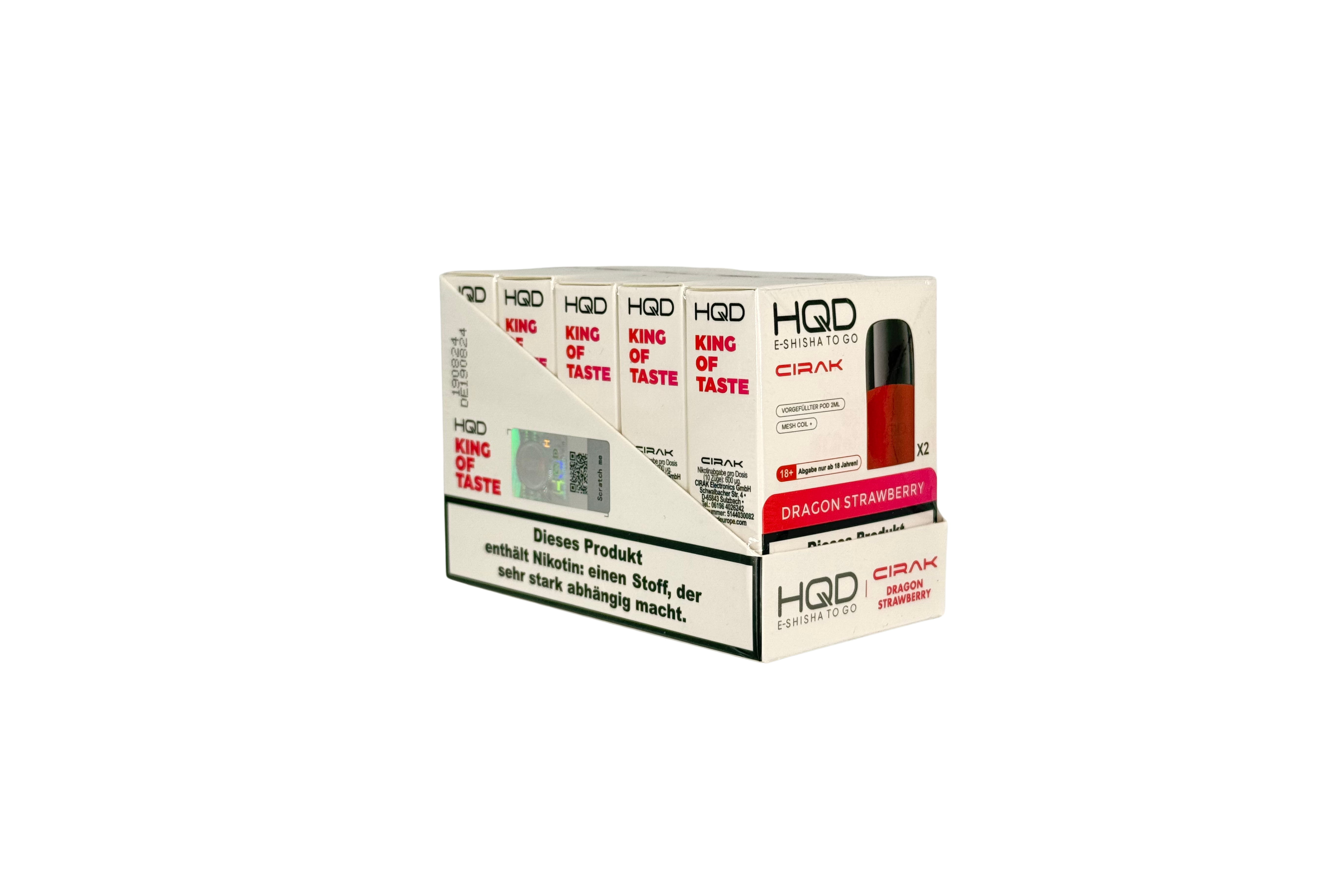 HQD Cirak Prefilled Pod Dragon Strawberry, VPE: 2 Stk. - 18mg/ml Nikotingehalt