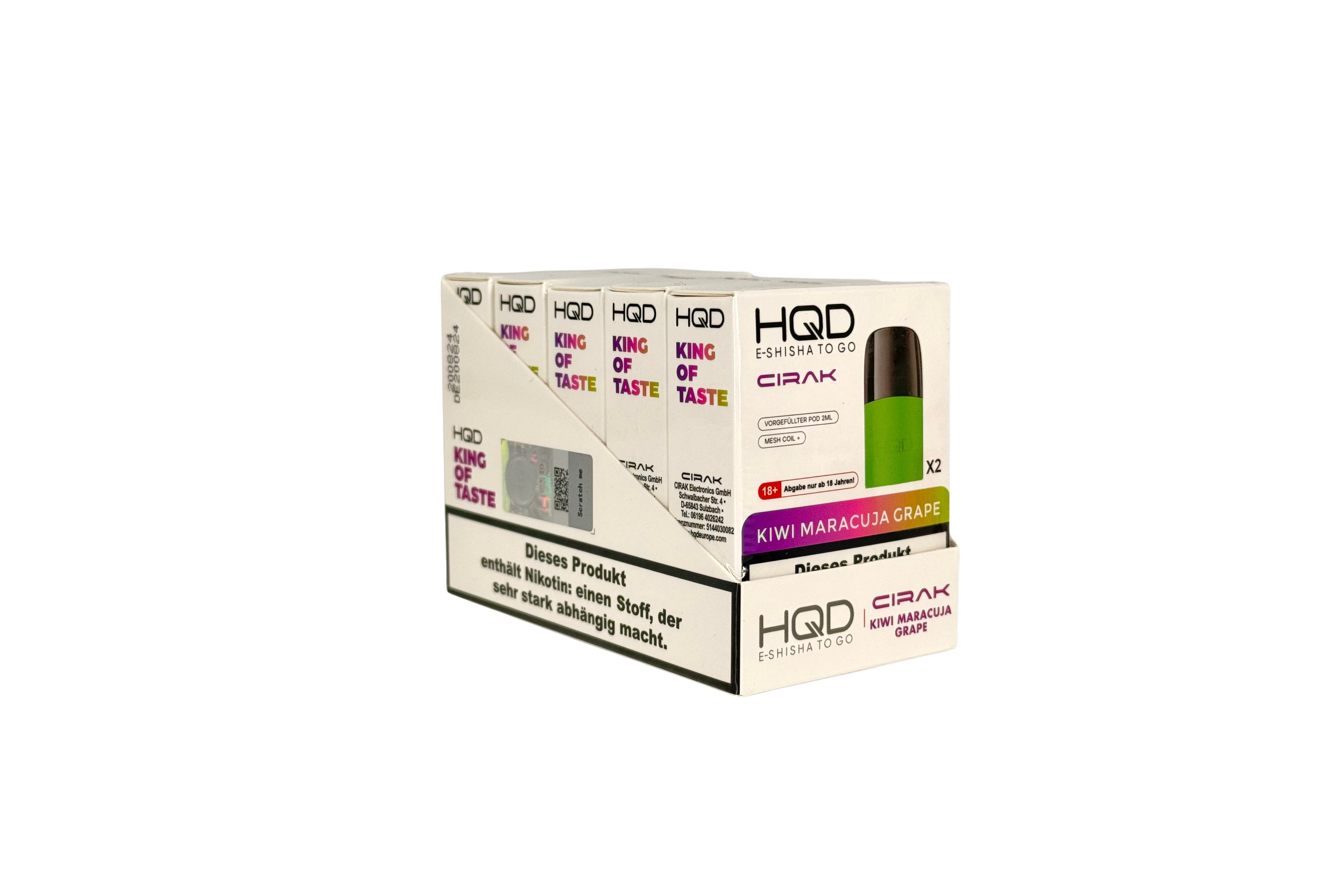 HQD Cirak Prefilled Pod Kiwi Maracuja Grape, VPE: 2 Stk. - 18mg/ml Nikotingehalt