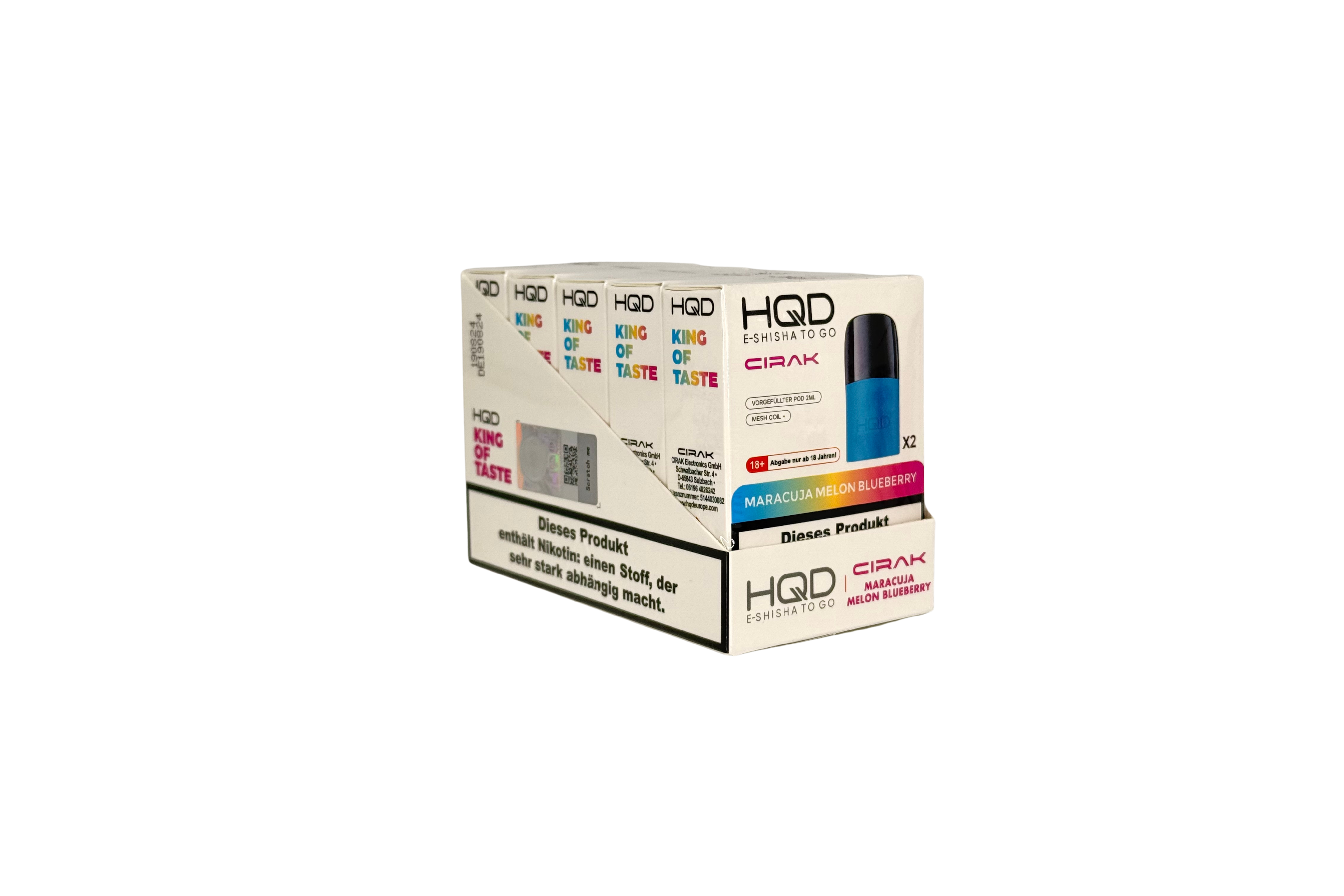 HQD Cirak Prefilled Pod Maracuja Melon Blueberry, VPE: 2 Stk. - 18mg/ml Nikotingehalt