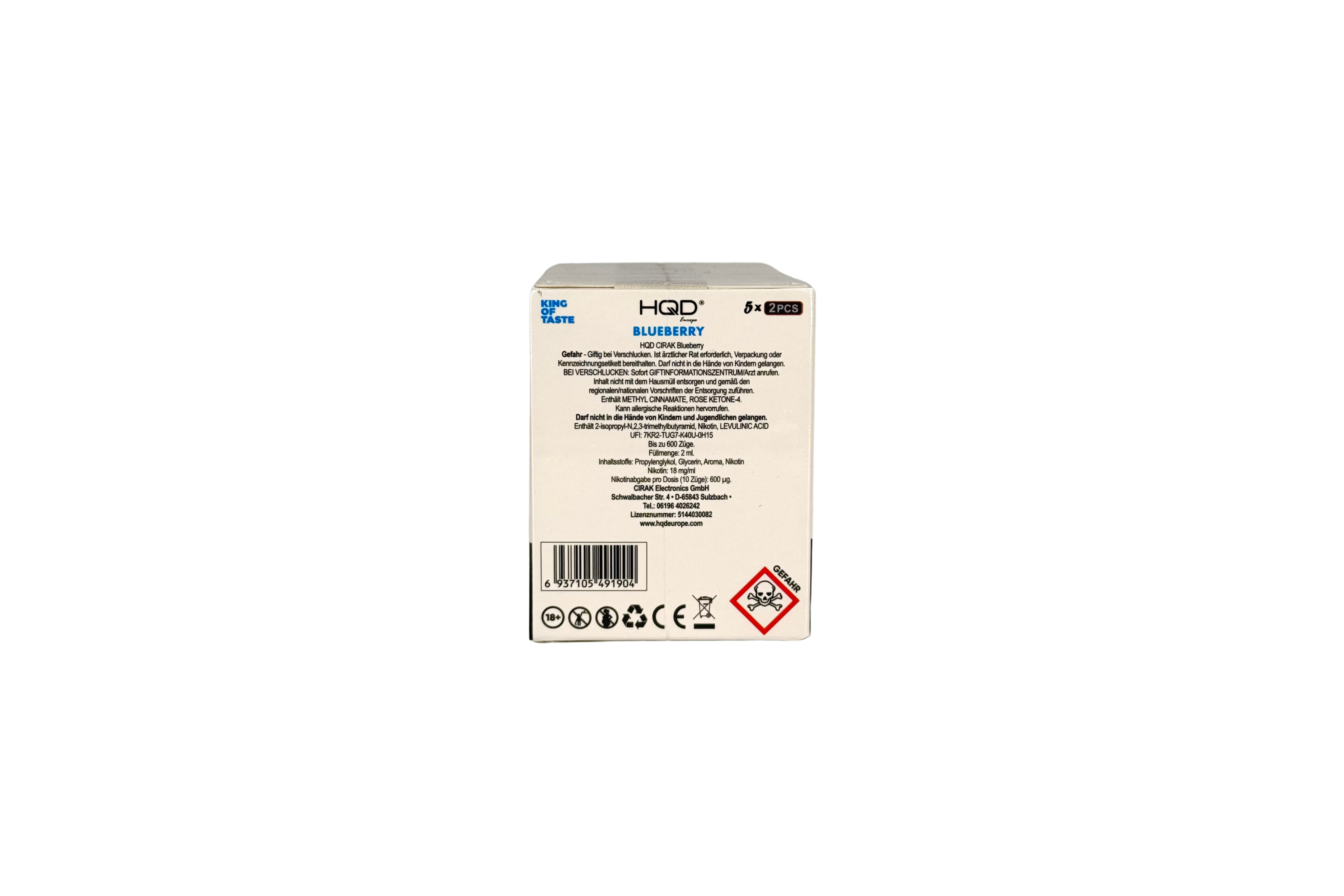 HQD Cirak Prefilled Pod Blueberry, VPE: 2 Stk. - 18mg/ml Nikotingehalt