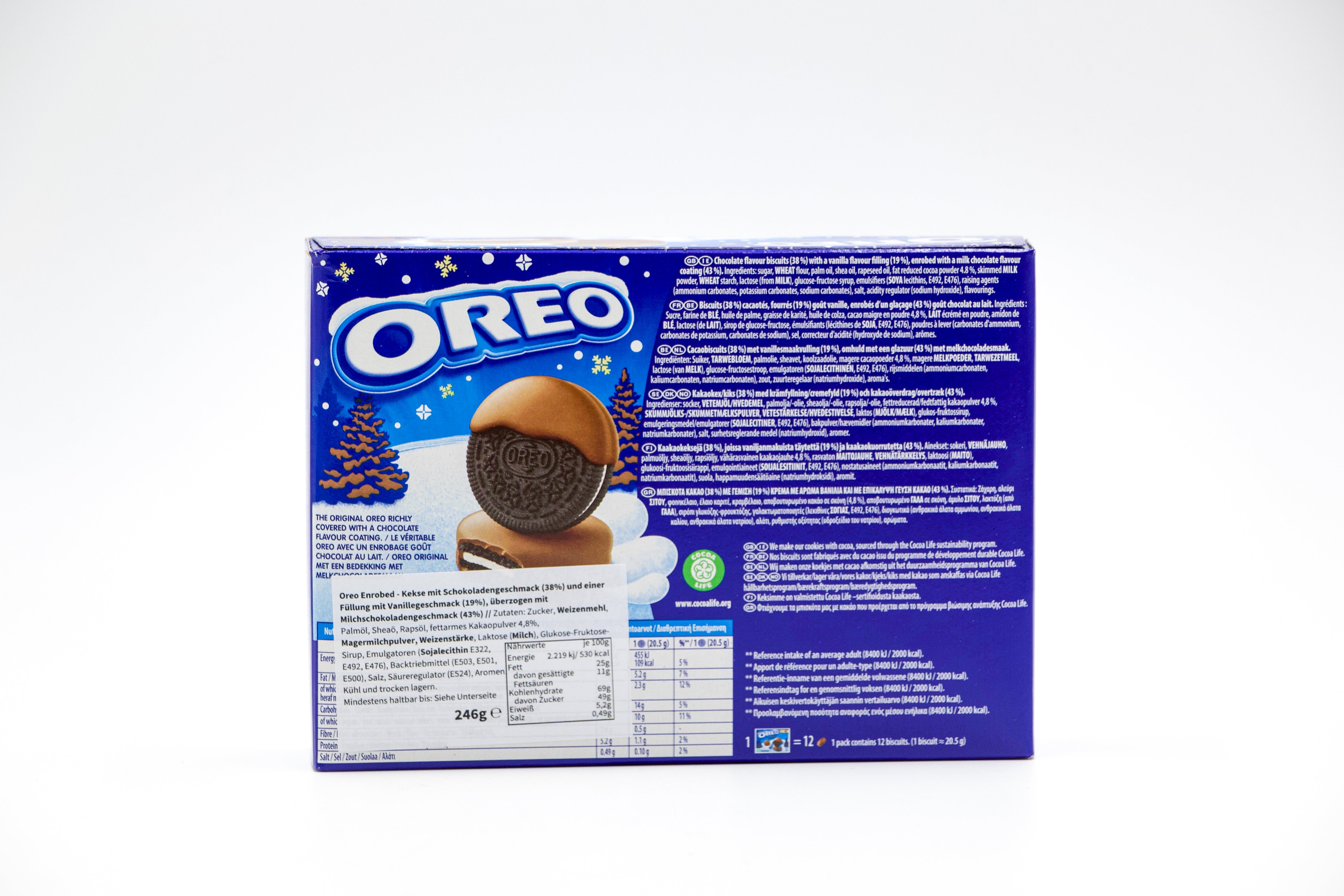 Oreo Cookies Enrobed Covered Milk Chocolate, VPE: 246g Packung, VKE: 10x246g