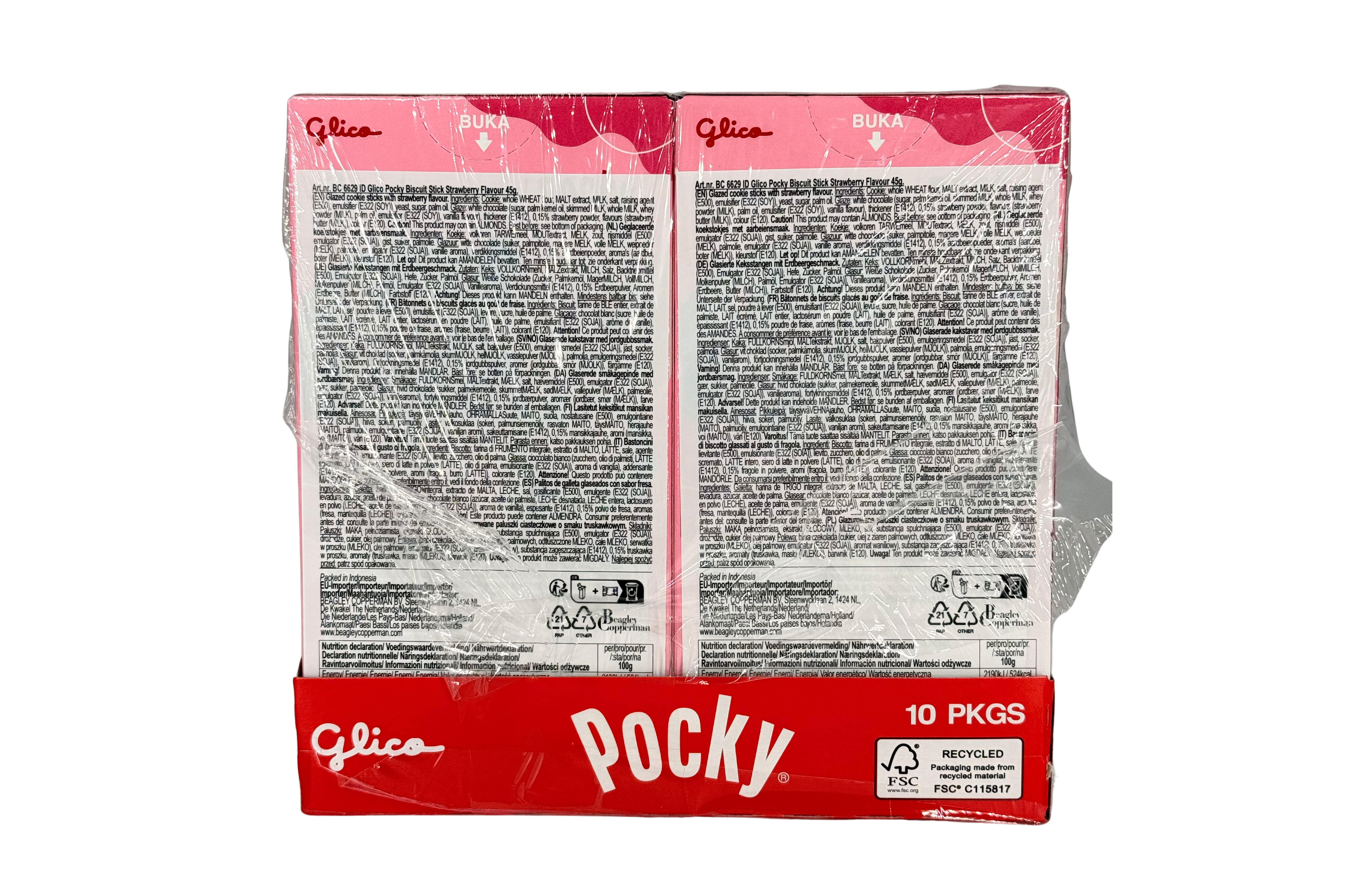 Pocky Strawberry, VPE: 45g, VKE: 10x45g