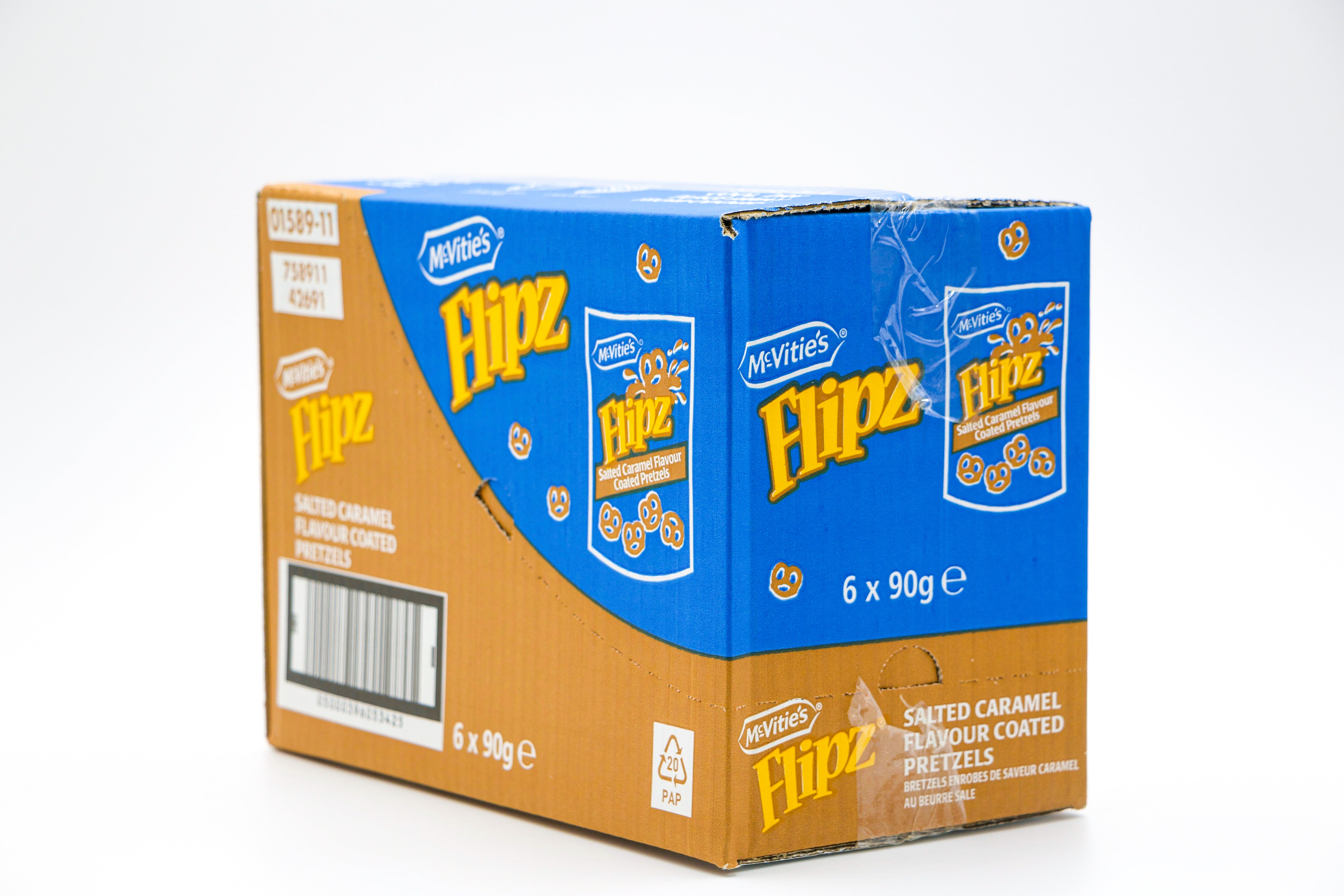MCVITIE'S Flipz Salted Caramel, VPE: 90g Beutel, VKE: 6x90g