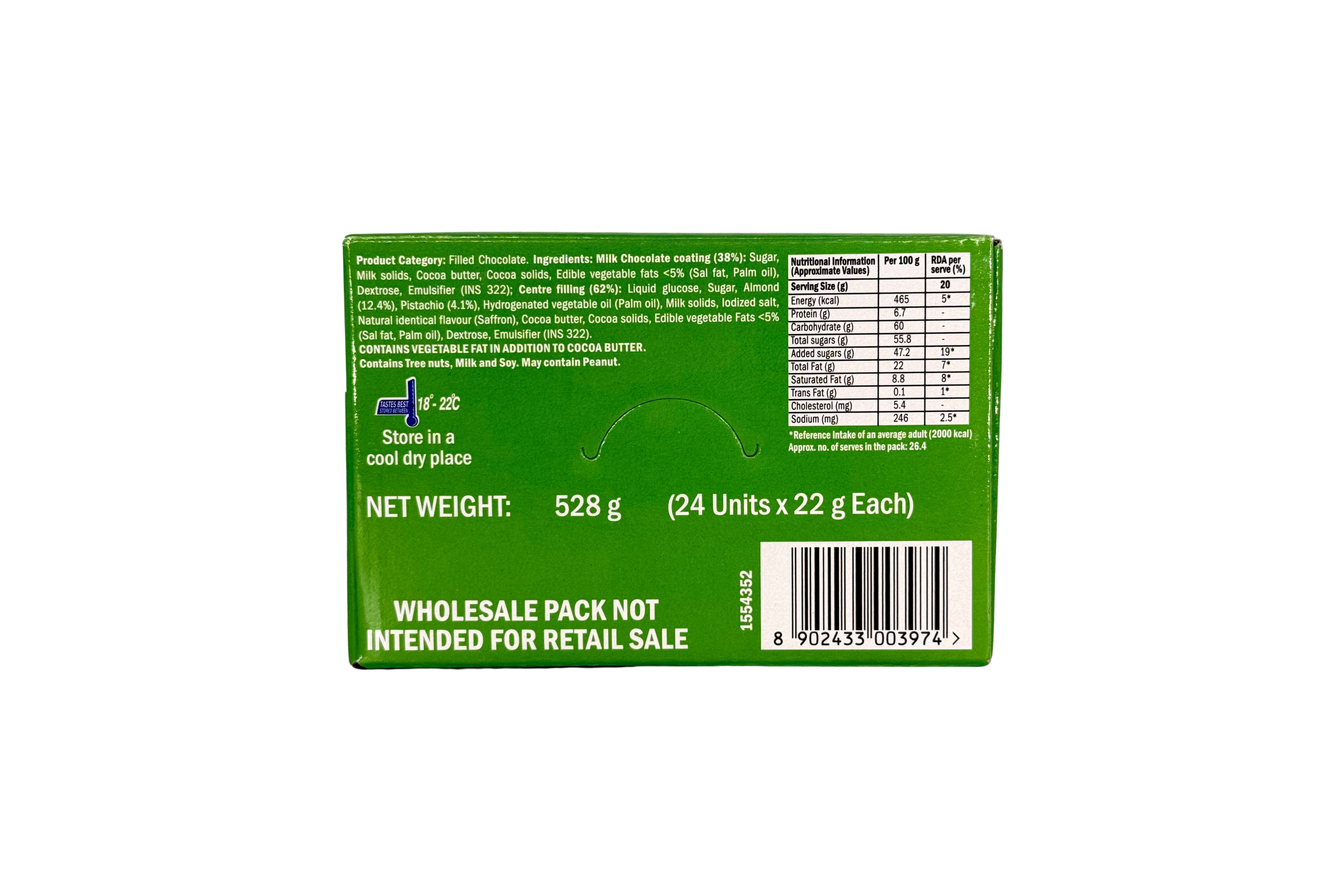 Snickers Kesar Pista, VPE: 22g, VKE: 24x22g