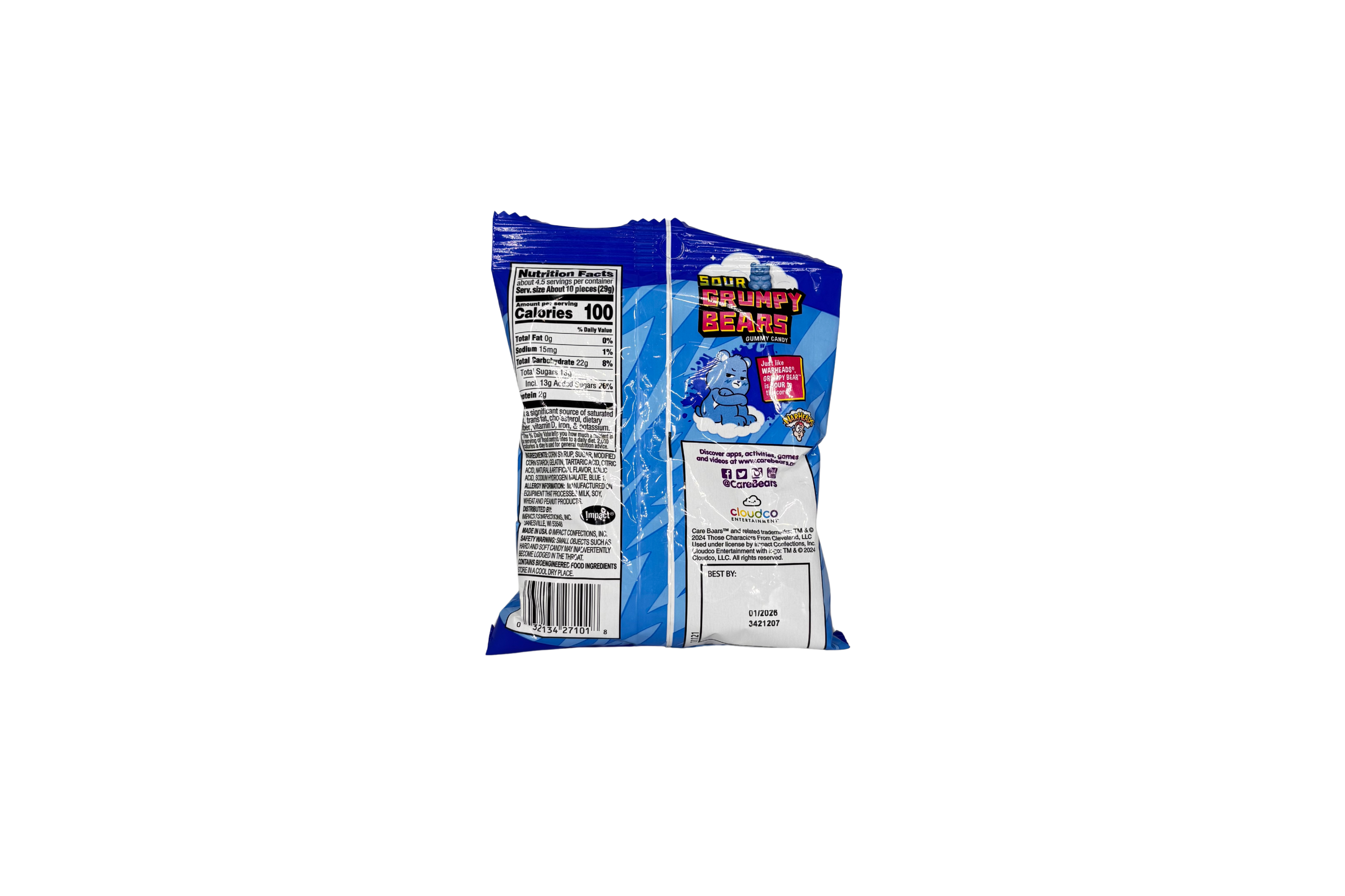 Warheads Sour Grumpy Bears PET Beutel, VPE: 128g, VKE: 12x128g