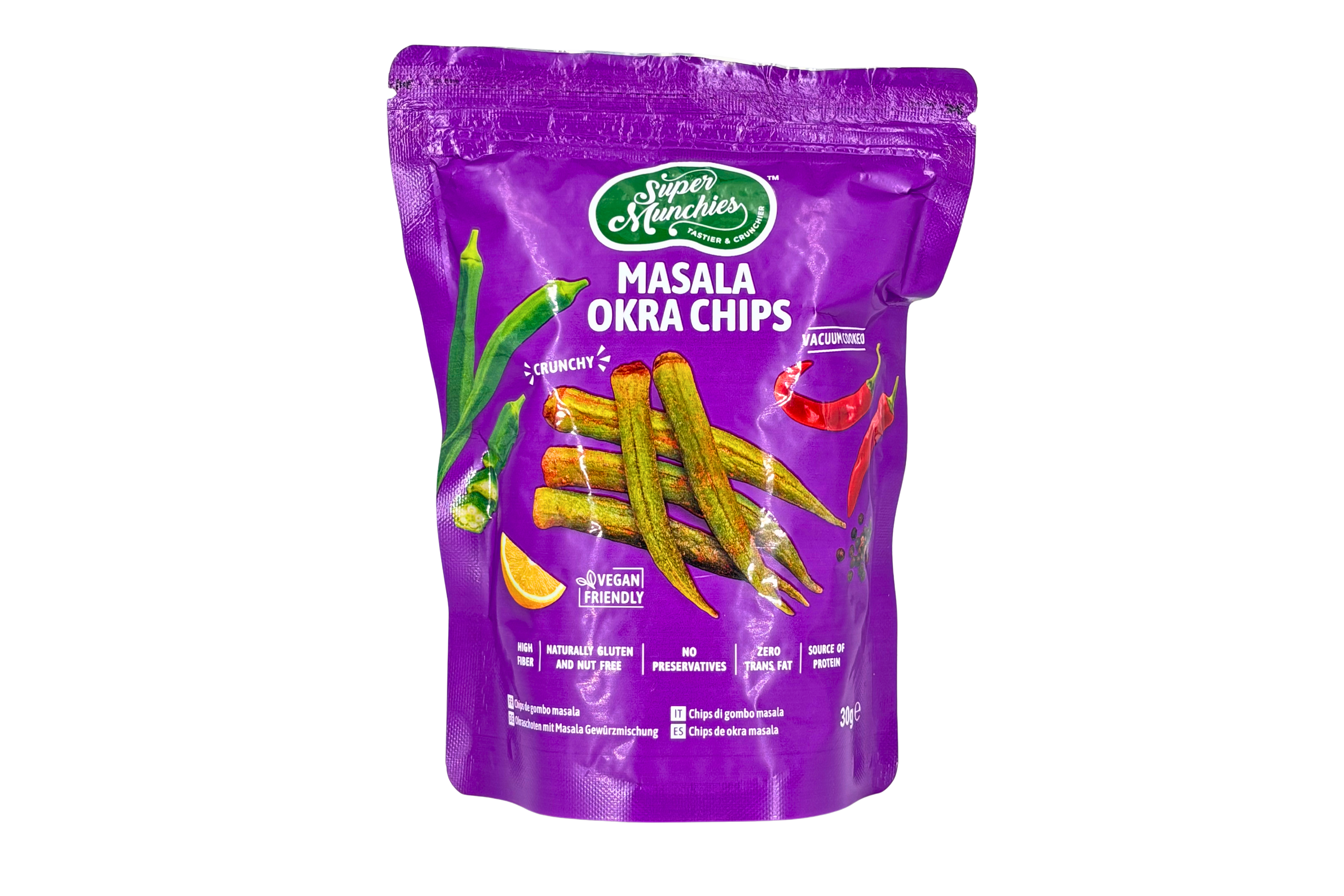 Super Munchies Masala Okra Chips, VPE: 30g, VKE: 30x30g
