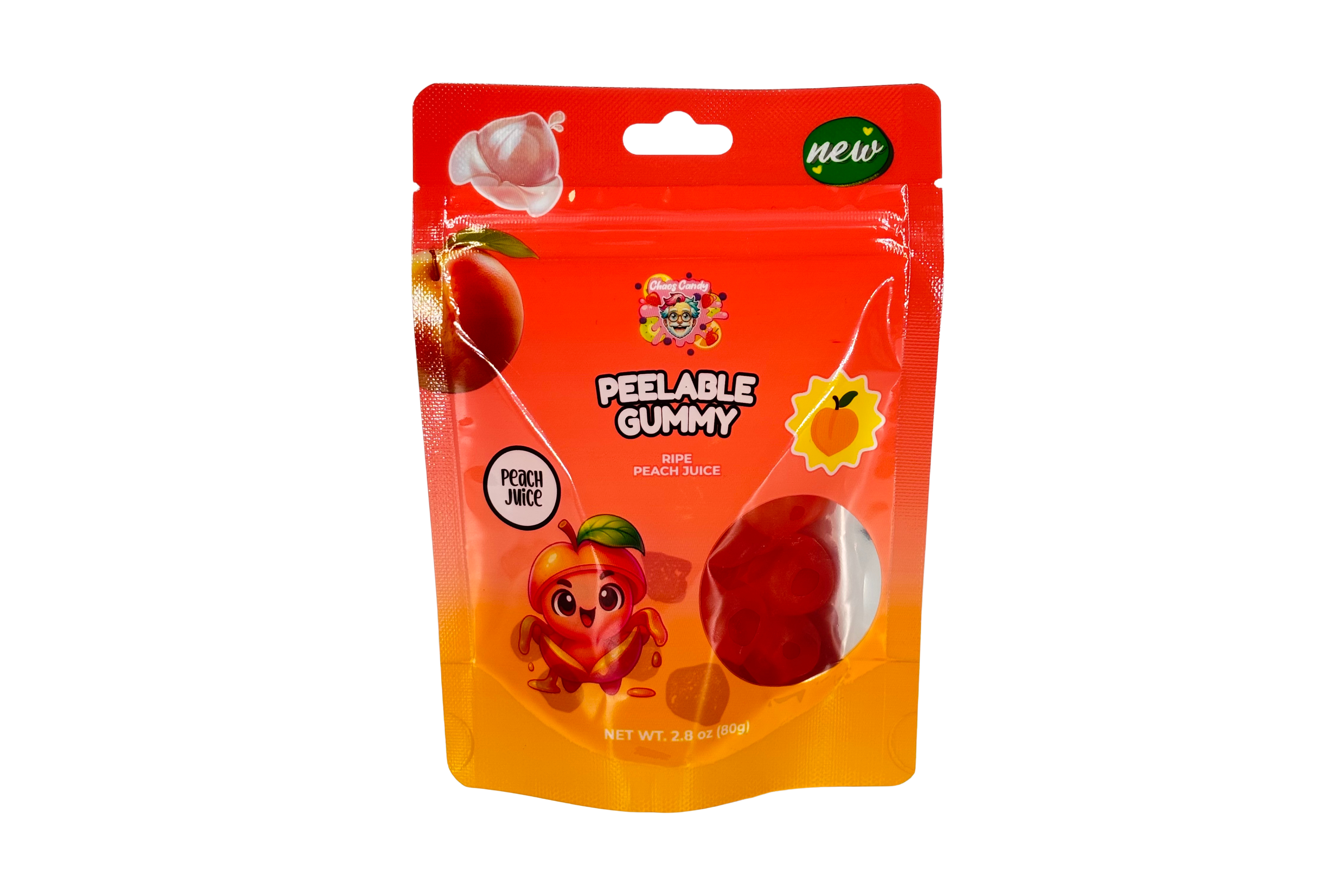 Chaos Candy Peelable Gummy Peach Juice, VPE: 80g, VKE: 12x85g
