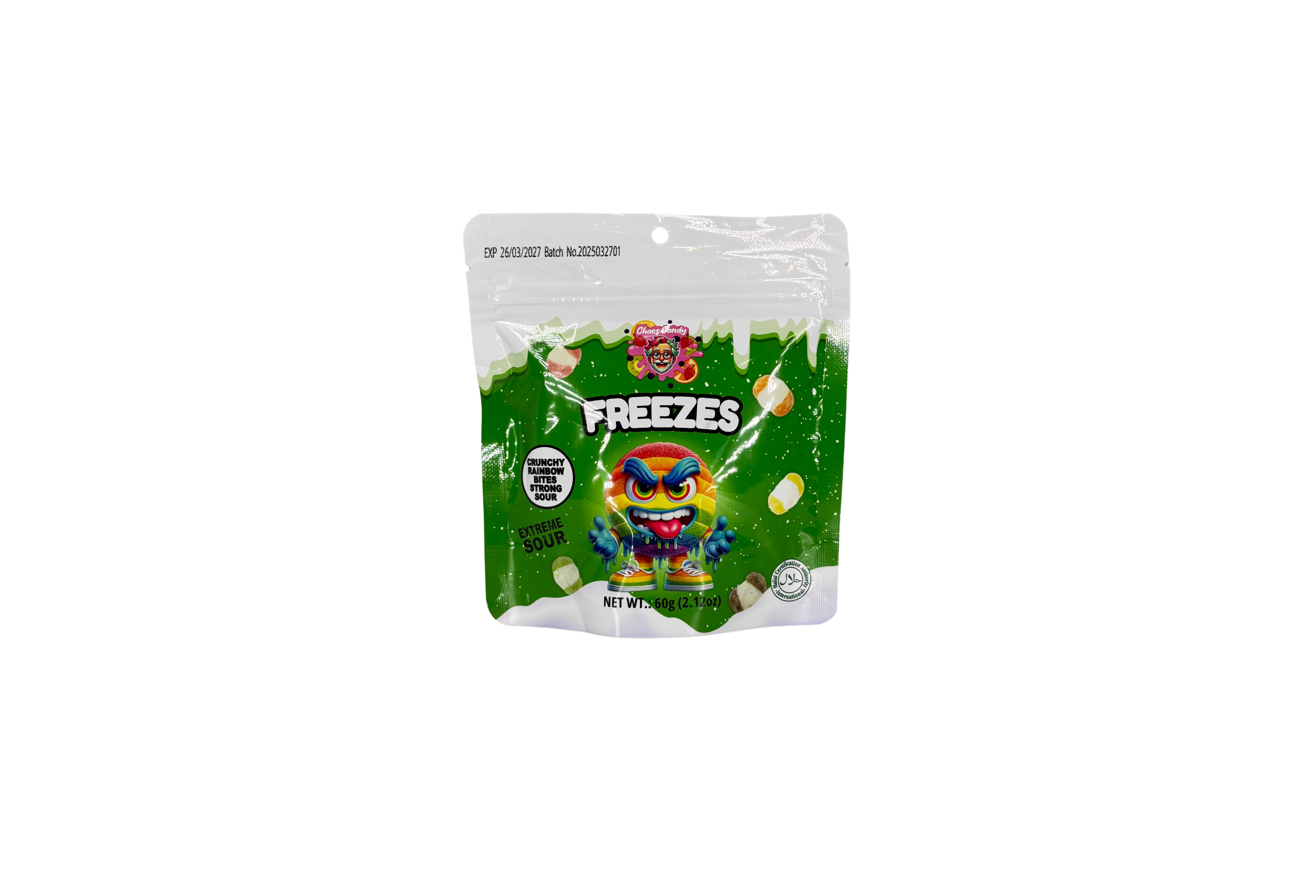 Chaos Candy Freezes Crunchy Rainbow Bits strong sour, VPE: 60g, VKE: 24x60g