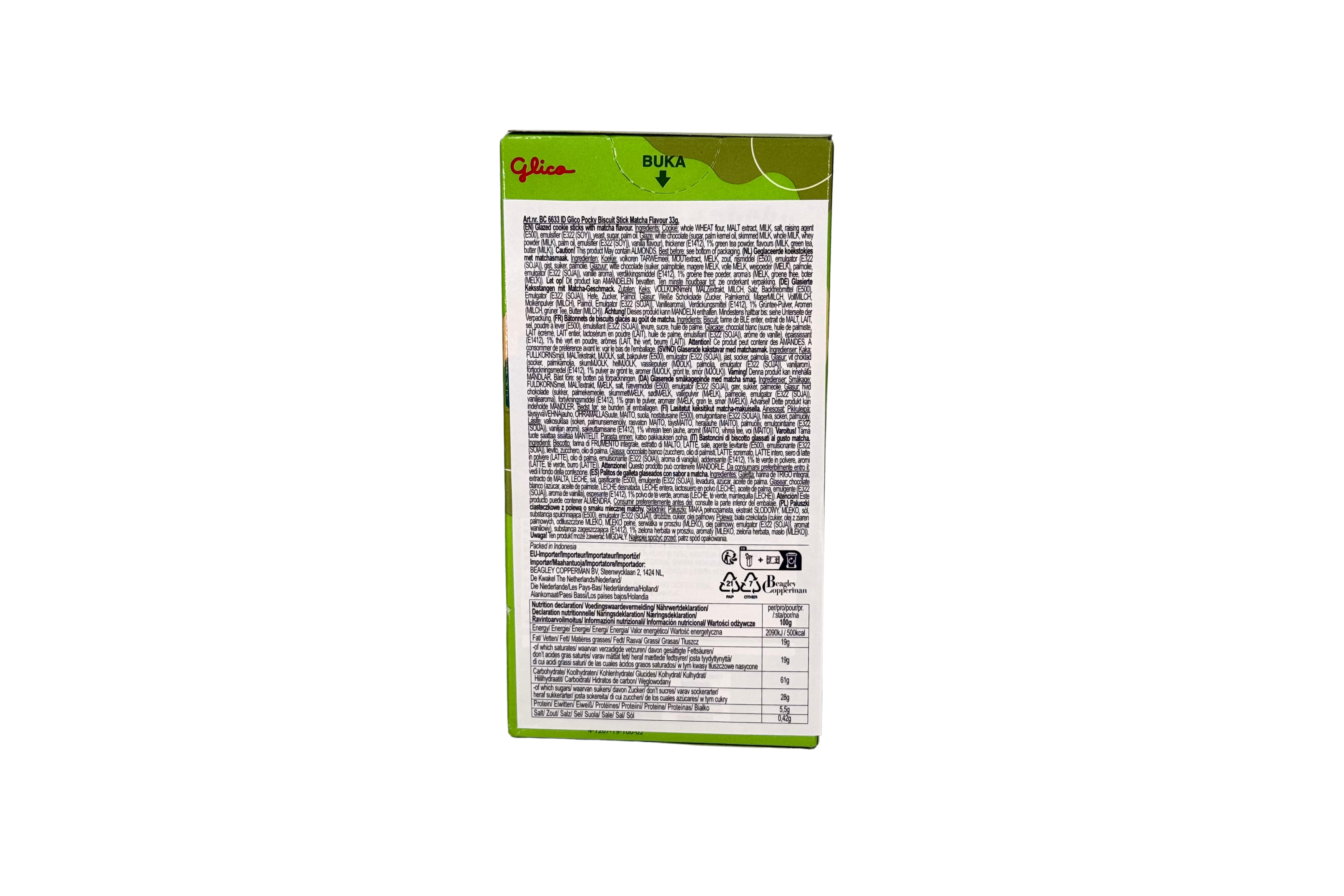 Pocky Matcha Green Tea, VPE: 33g, VKE: 10x33g